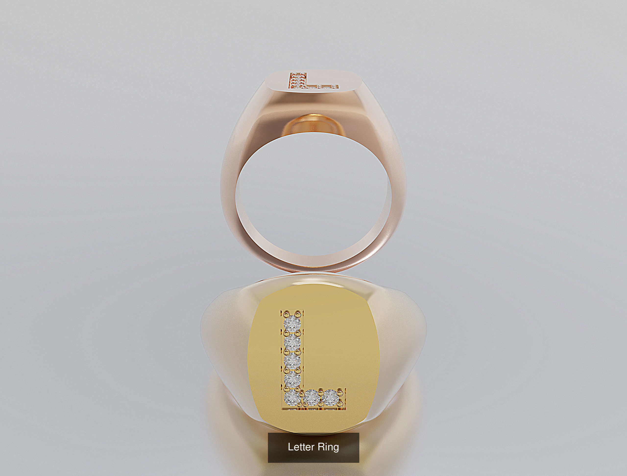 Letter Rings 3D Model Collection_15