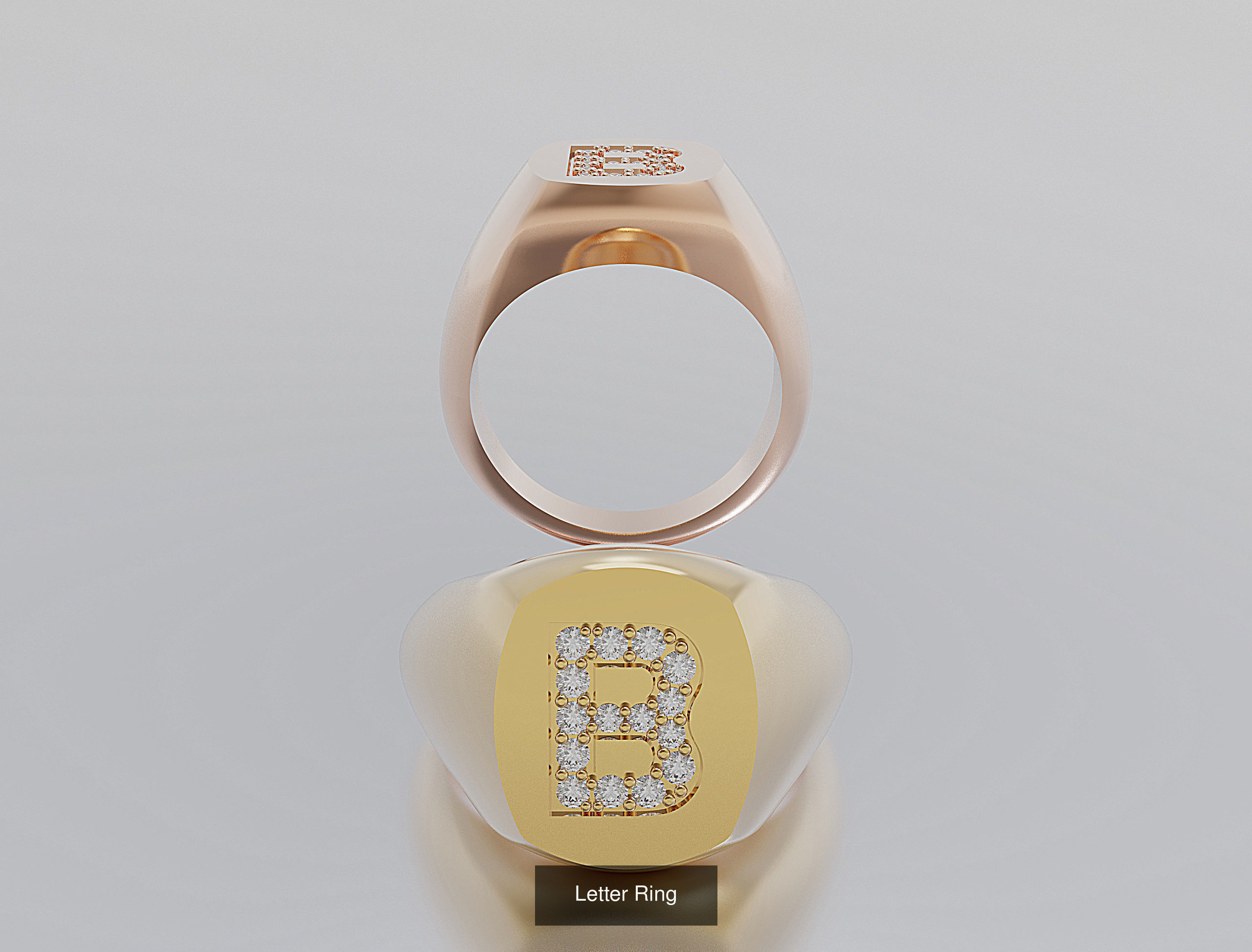 Letter Rings 3D Model Collection_5