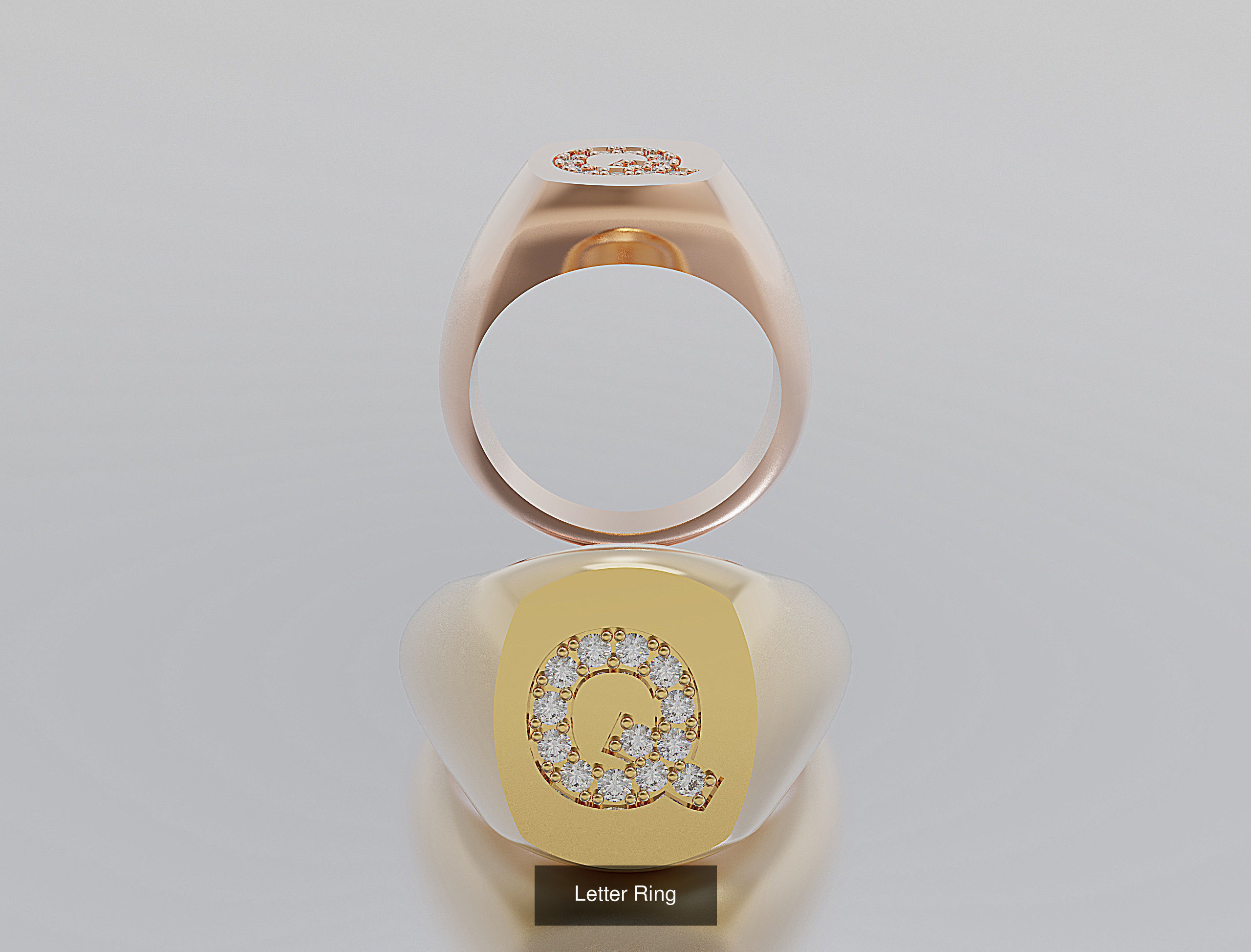 Letter Rings 3D Model Collection_20