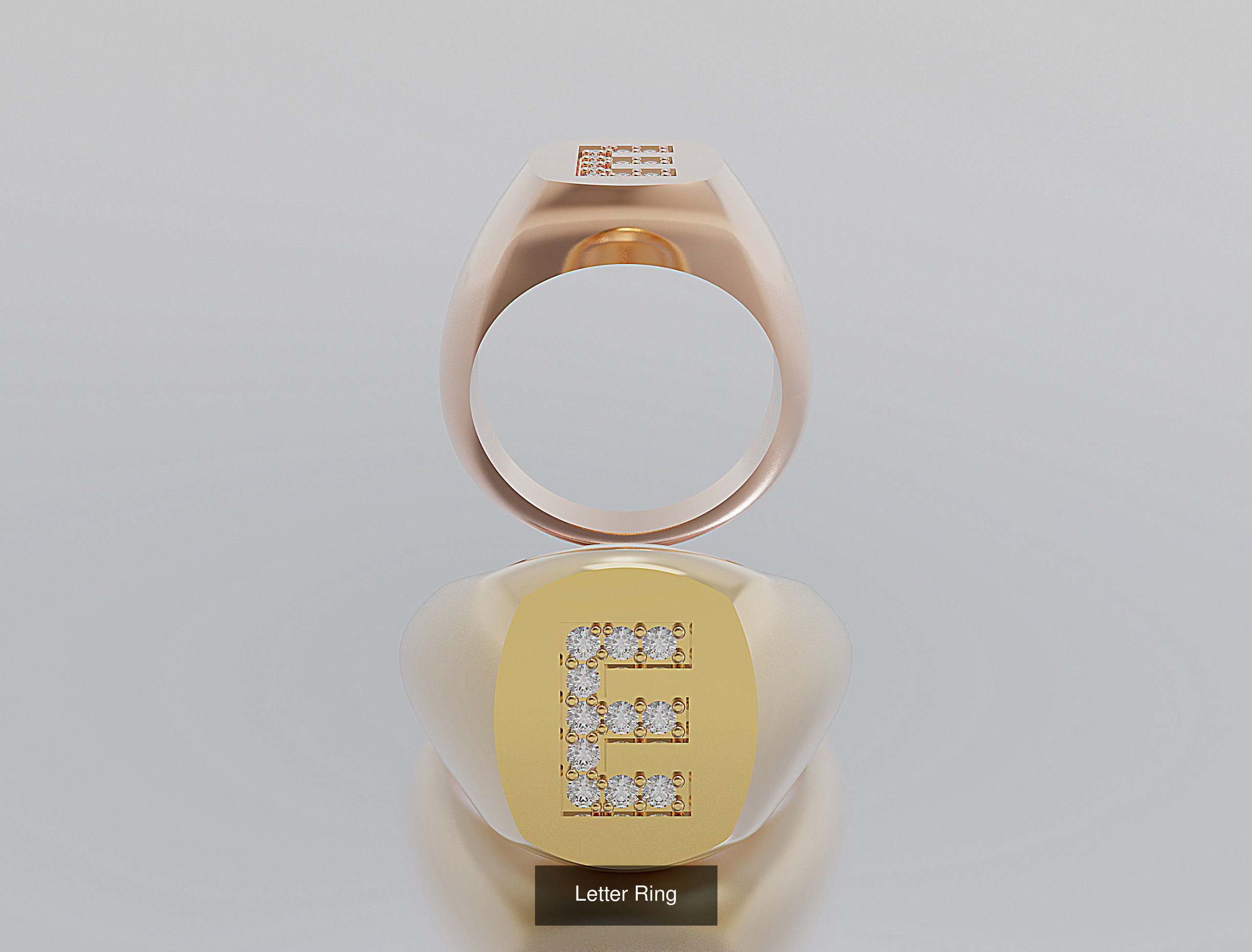 Letter Rings 3D Model Collection_8