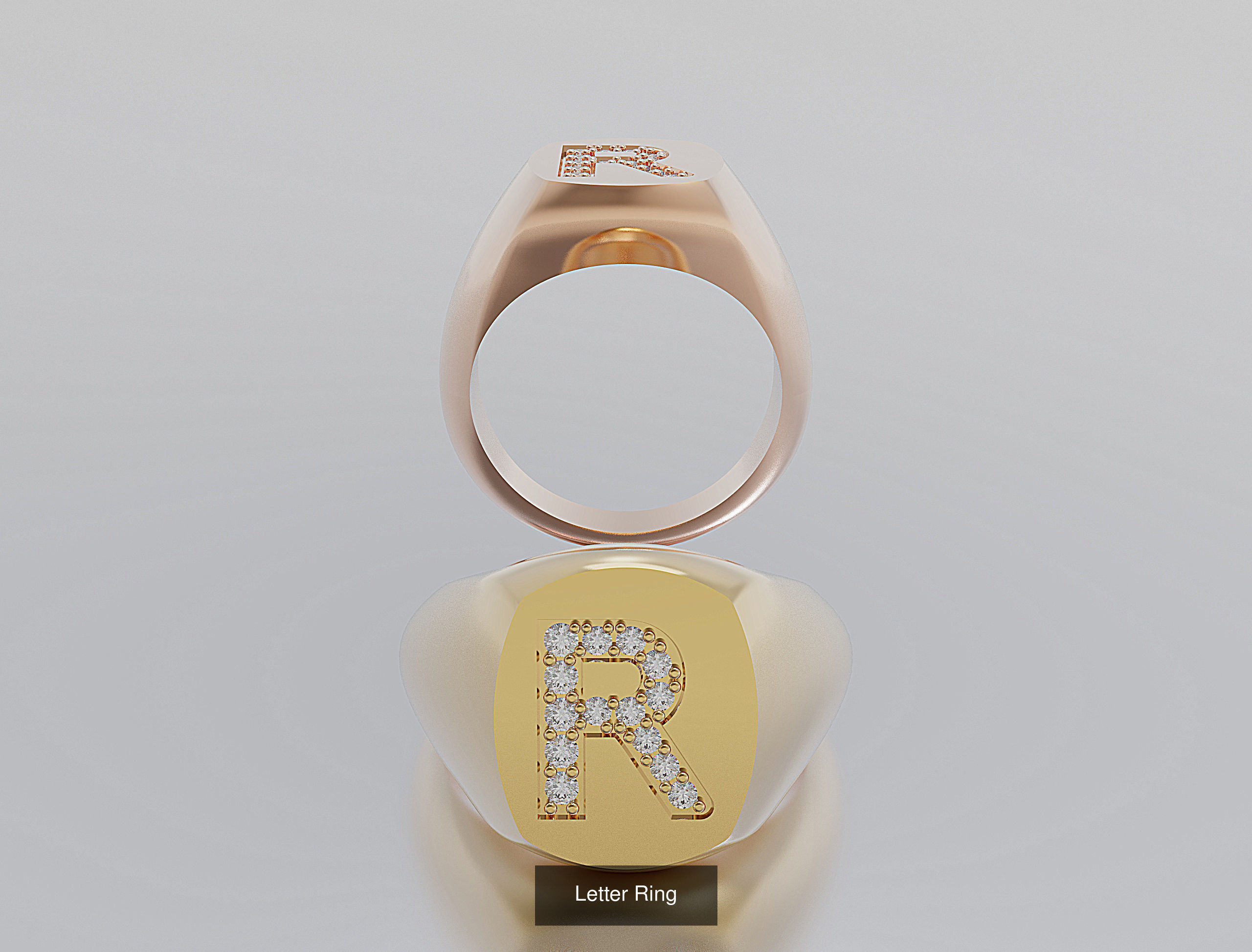 Letter Rings 3D Model Collection_21