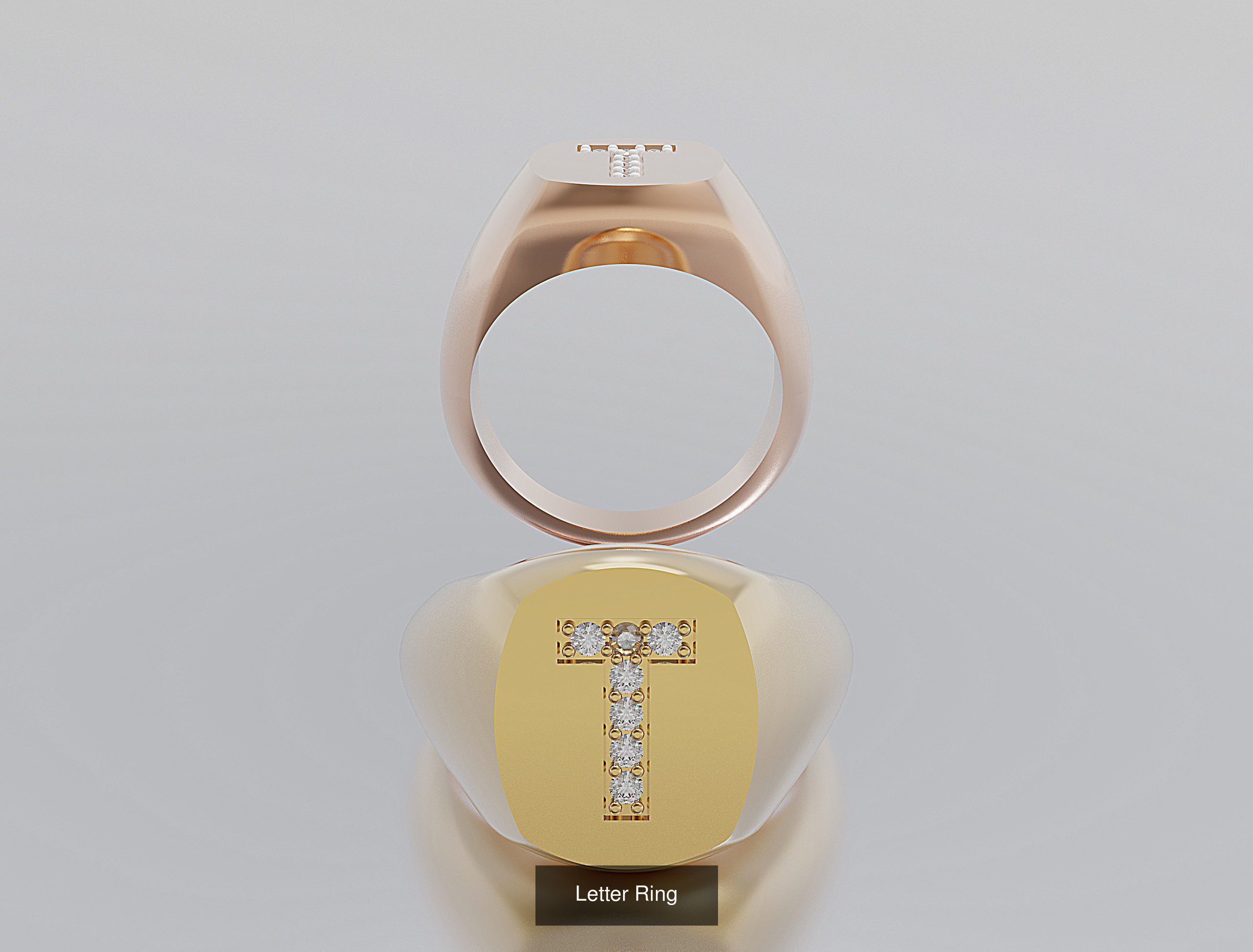 Letter Rings 3D Model Collection_23