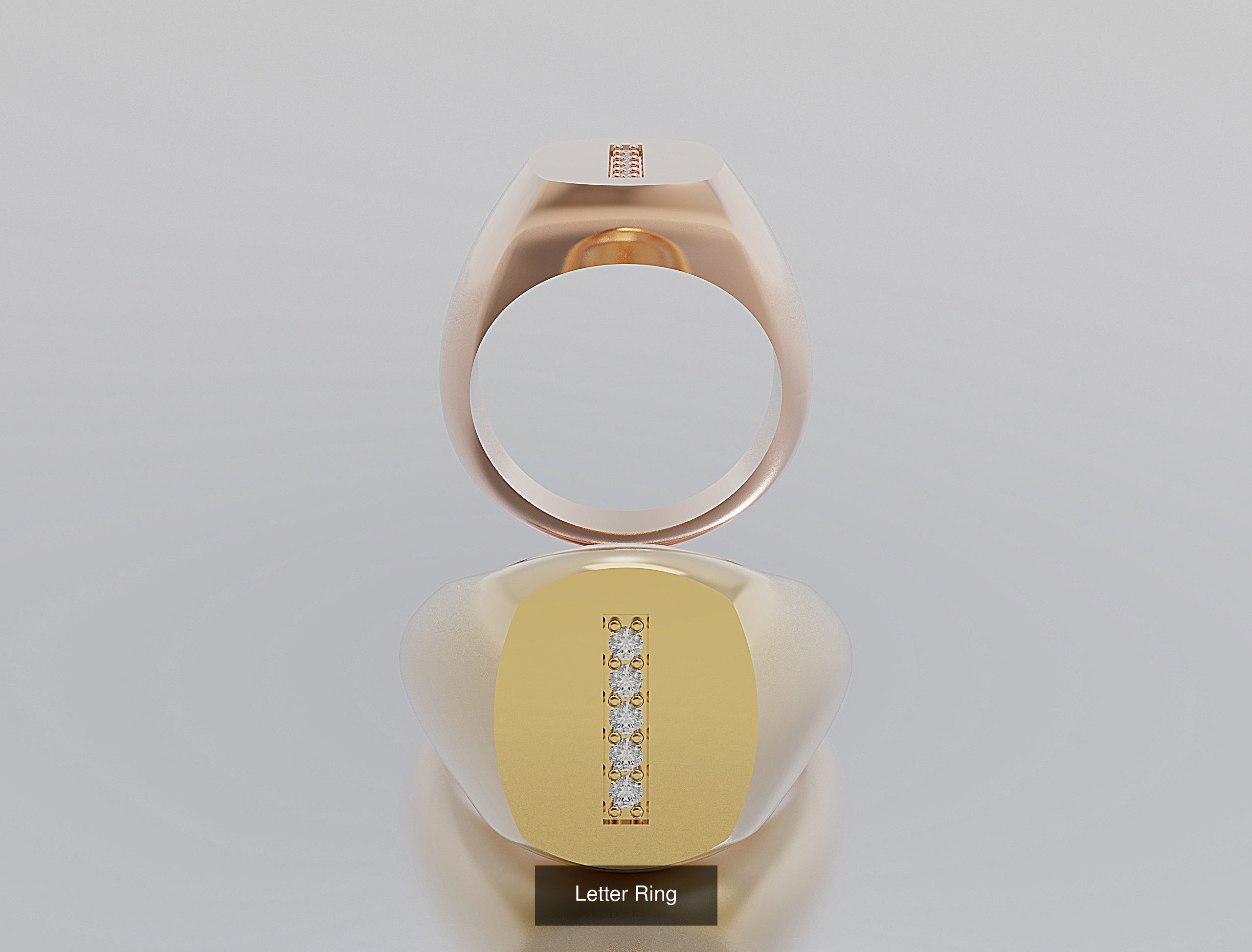 Letter Rings 3D Model Collection_12
