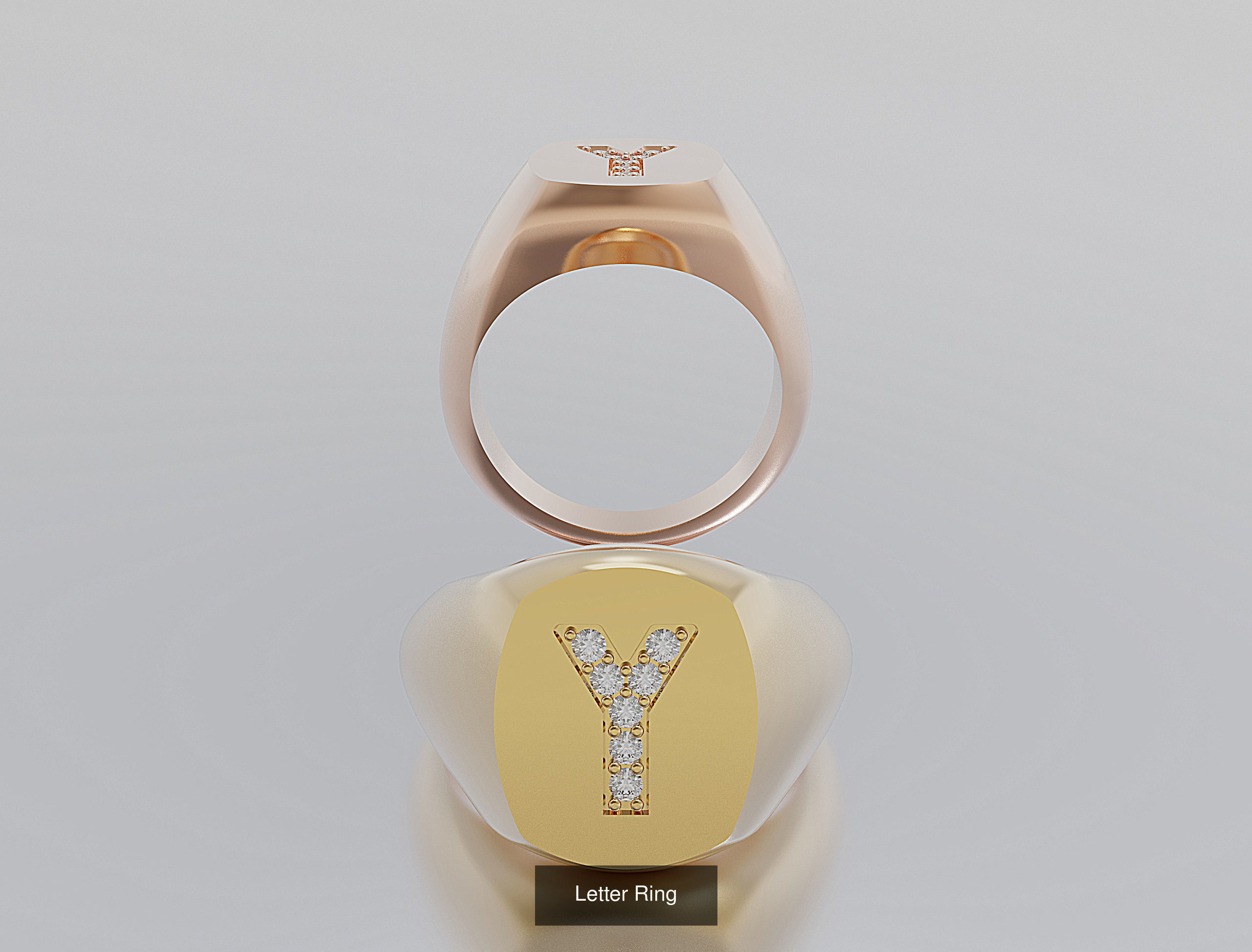 Letter Rings 3D Model Collection_28