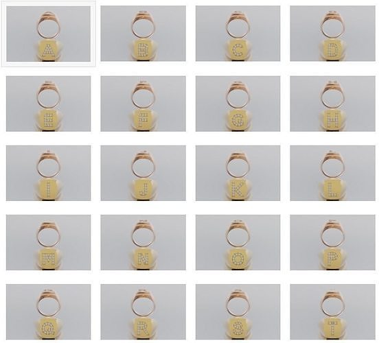Letter Rings 3D Model Collection