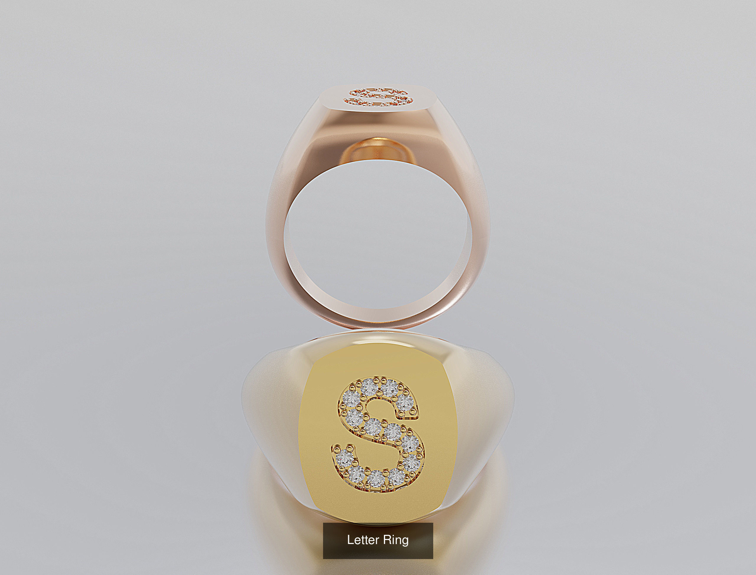 Letter Rings 3D Model Collection_22