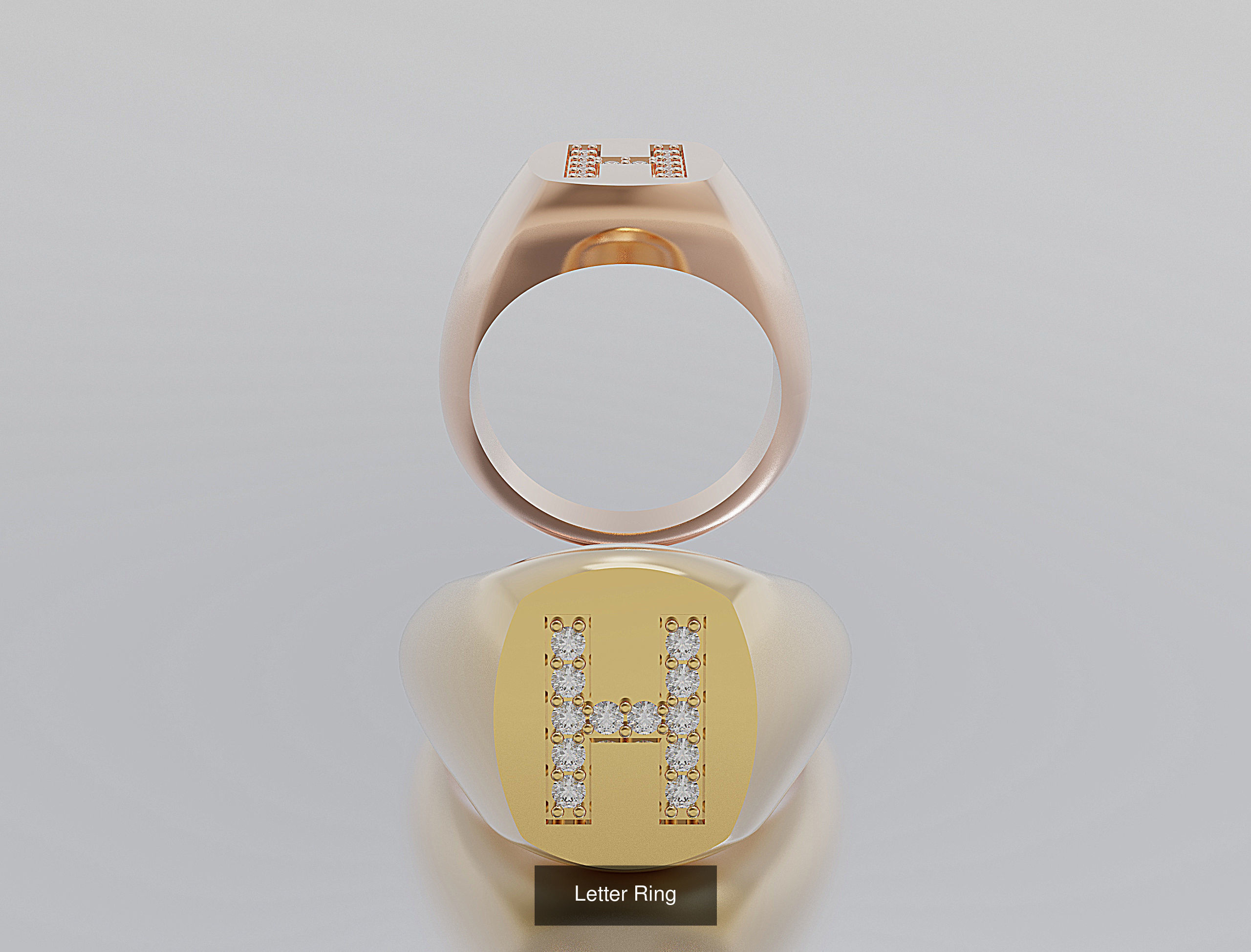 Letter Rings 3D Model Collection_11