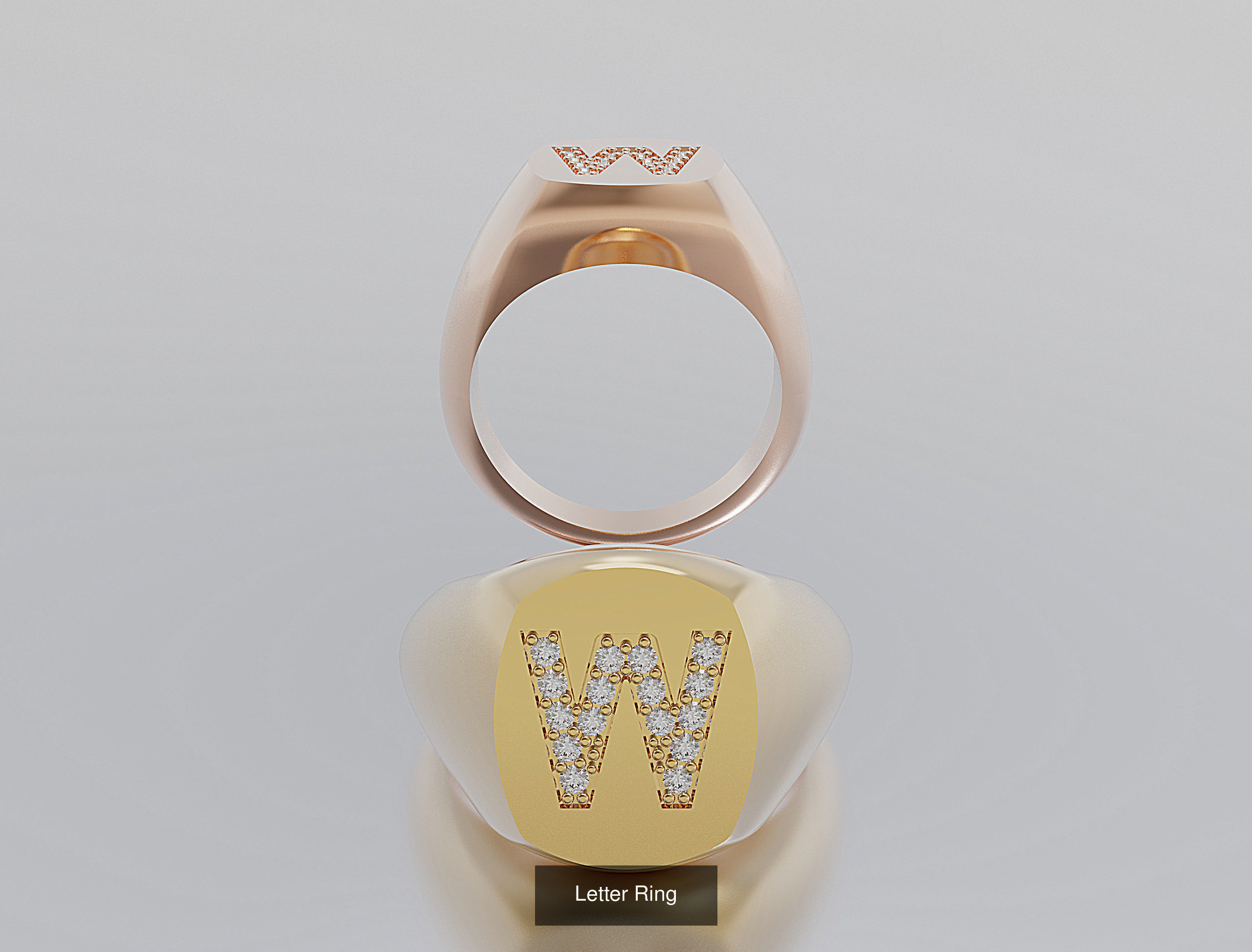 Letter Rings 3D Model Collection_26