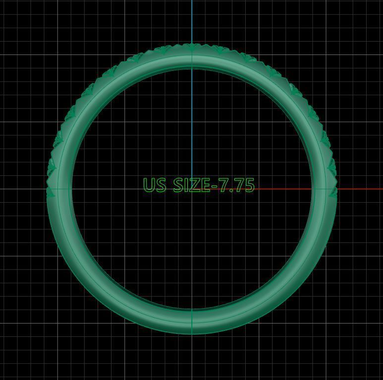 French pave setting Ring 3D print model_5