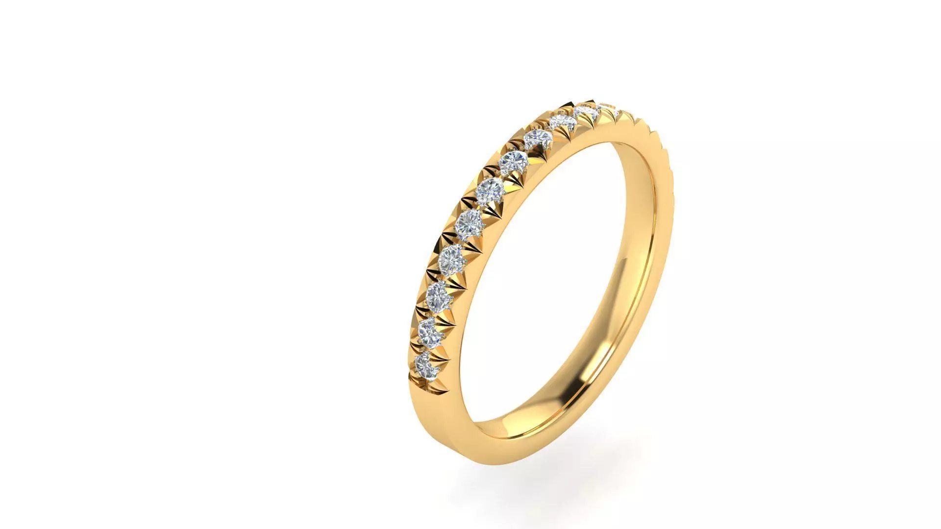 French pave setting Ring 3D print model_0