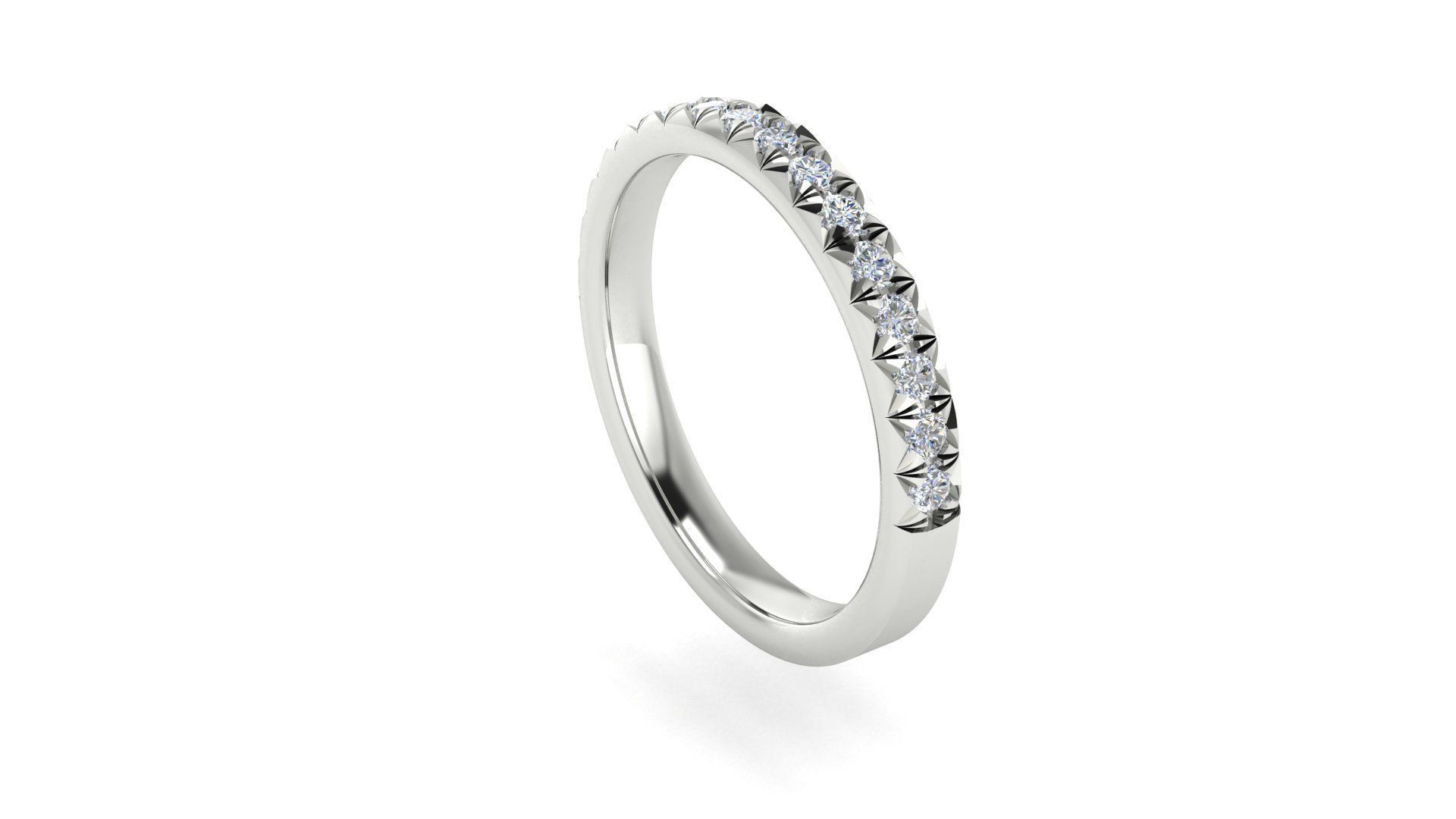 French pave setting Ring 3D print model_2