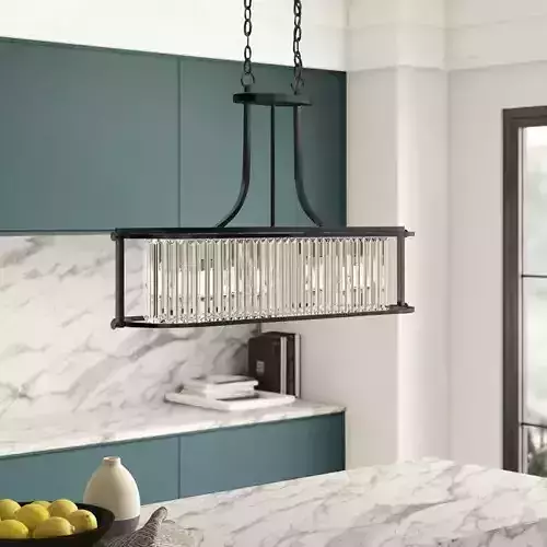 Bunton 4 - Light Kitchen Island Geometric Pendant