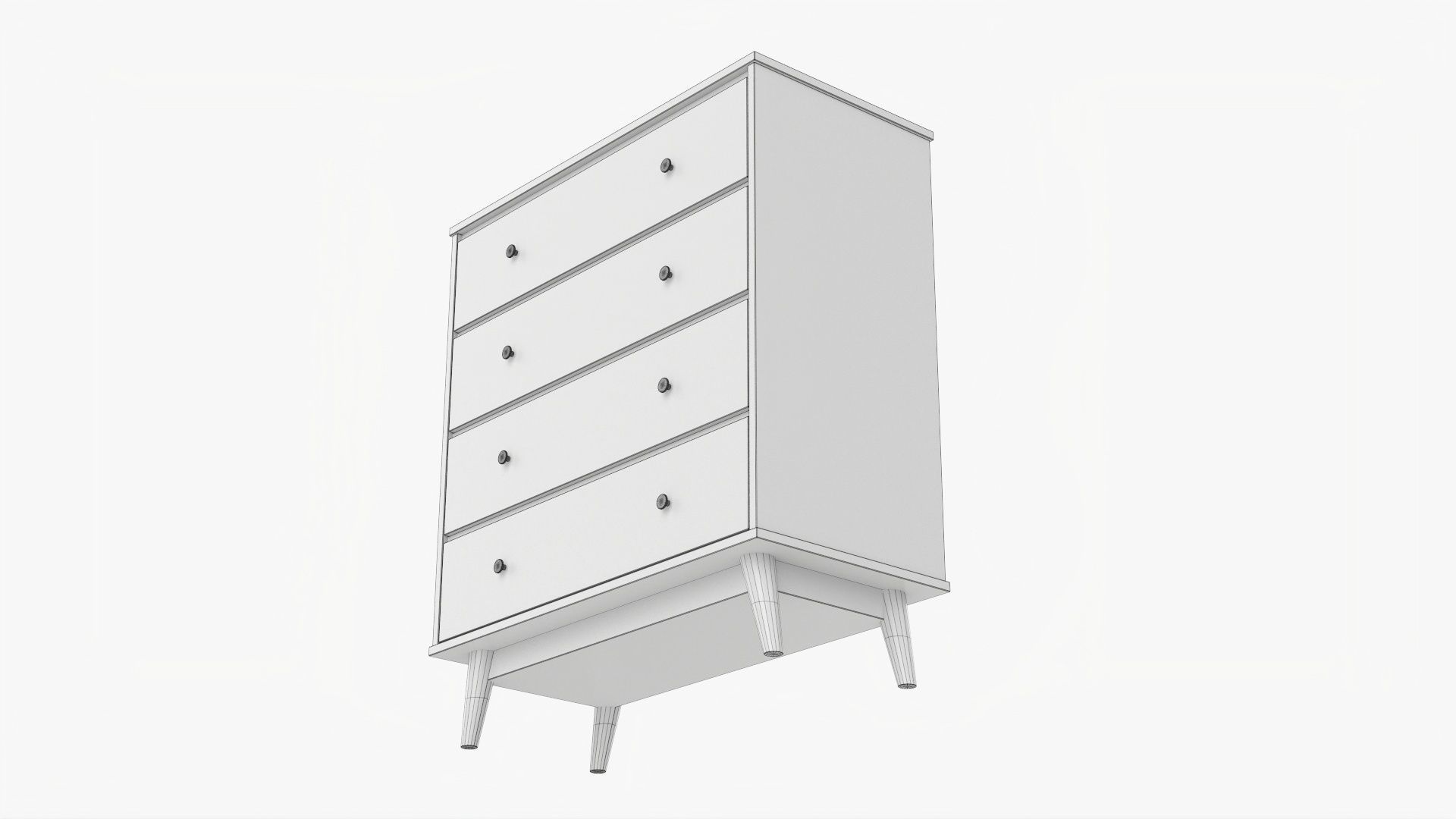 Drawer chest mid-century modern  3D model_8