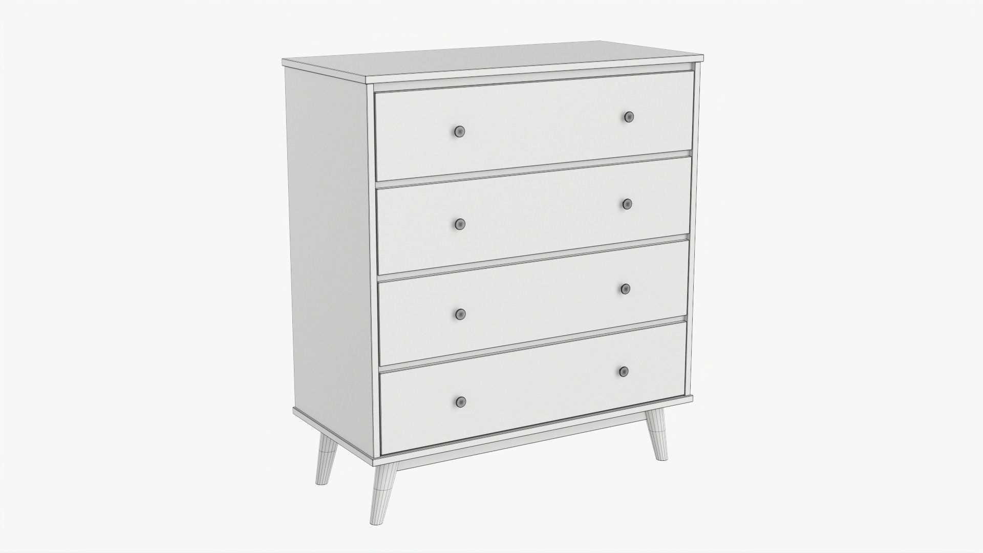 Drawer chest mid-century modern  3D model_6
