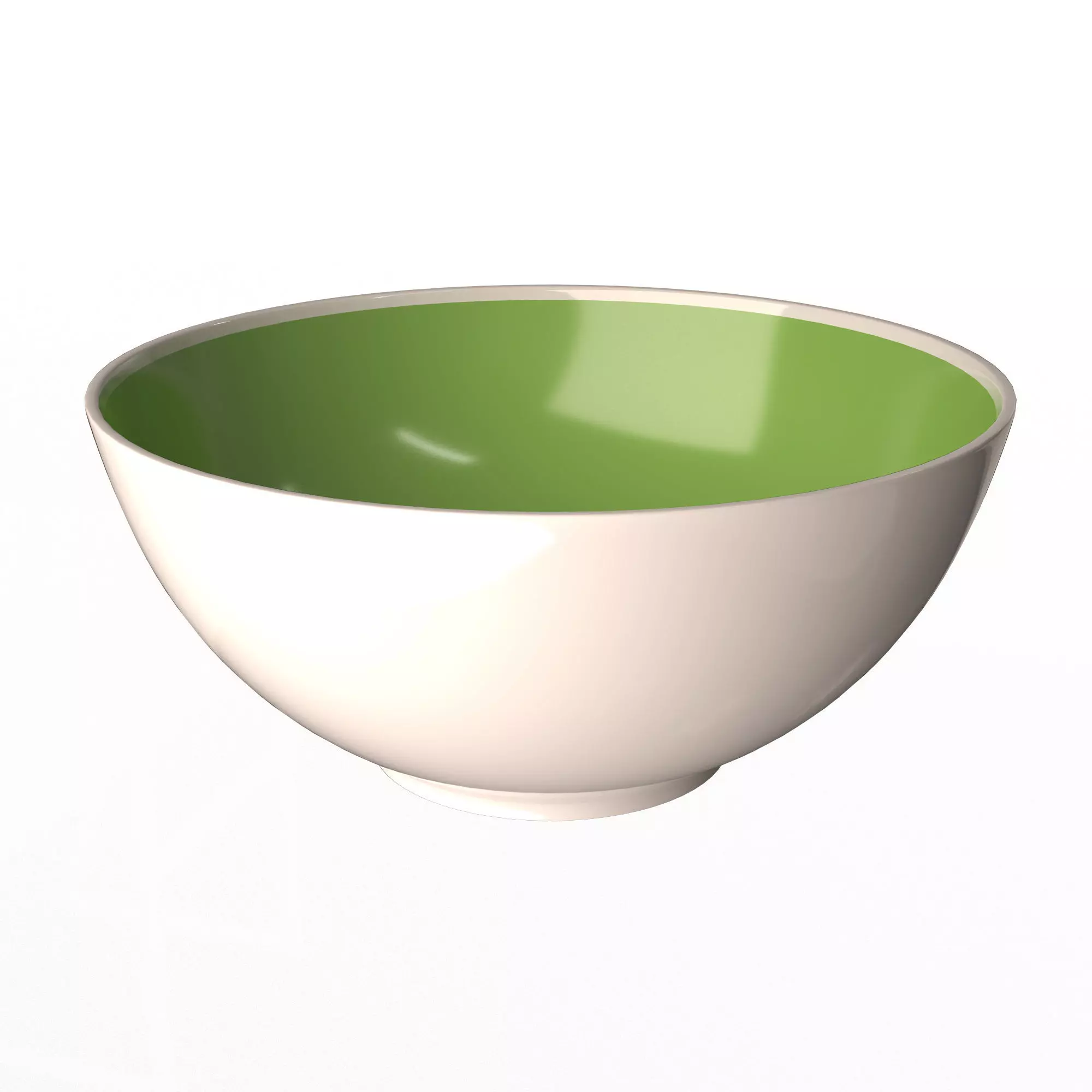 Green and White Cereal Bowl Low-poly 3D model