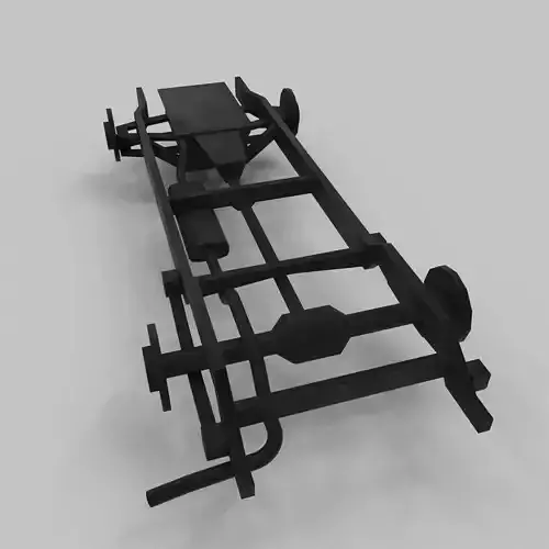 Chassis military vehicle Low-poly 3D model