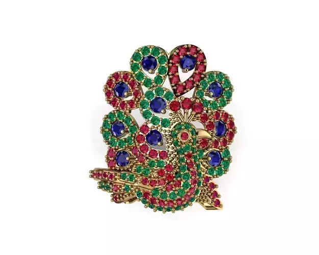 peacock ruby sapphire emerald luxury ring version 2