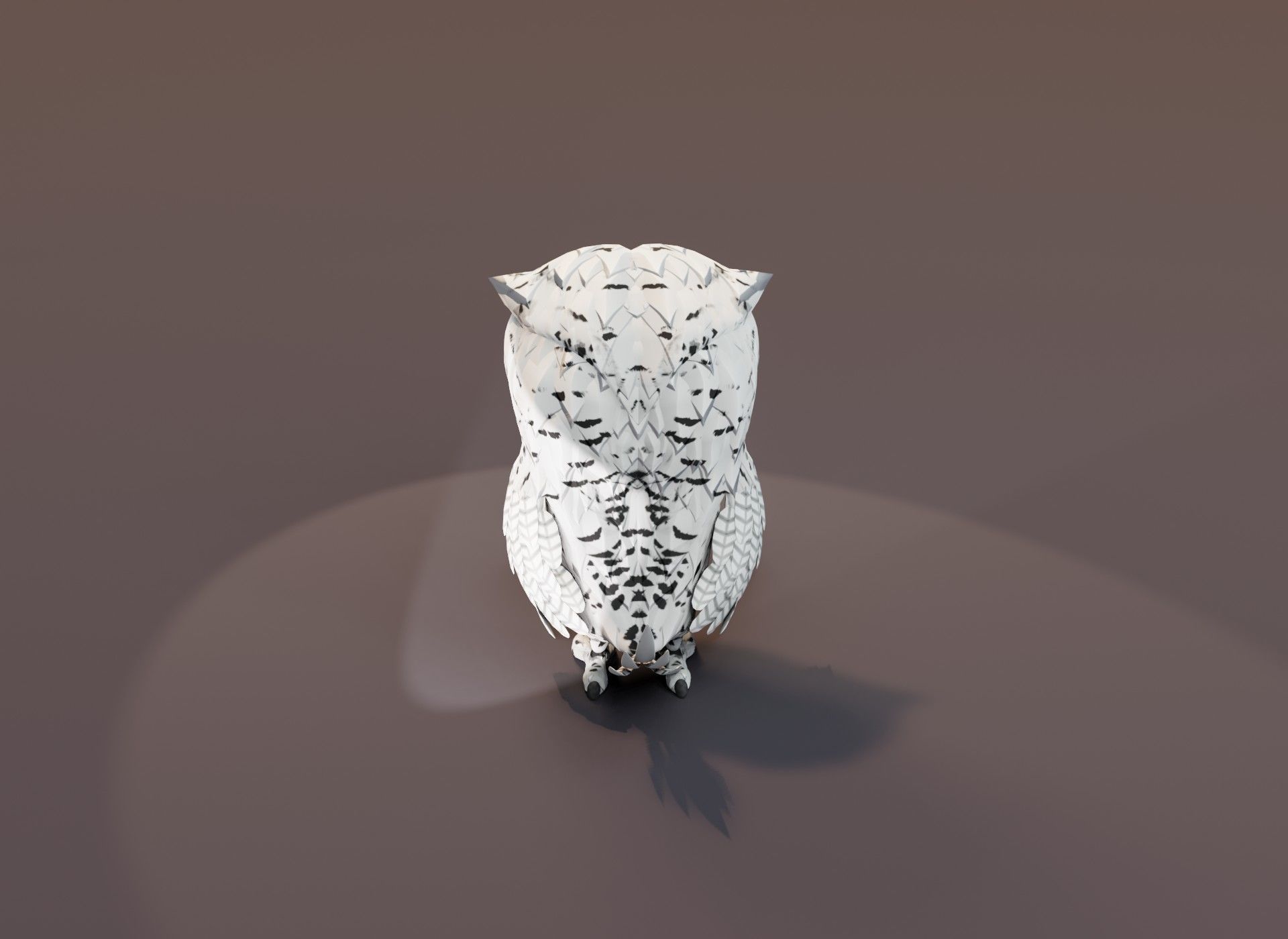 Cartoon Snowy Owl Rigged 3D Model Low-poly 3D model_14