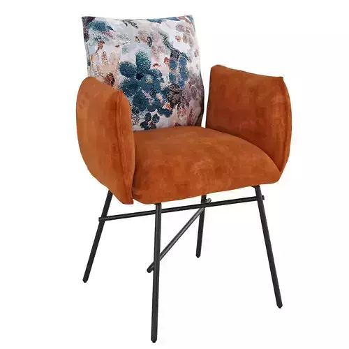 Homary Contemporary Velvet Accent Chair Floral Arm Chair