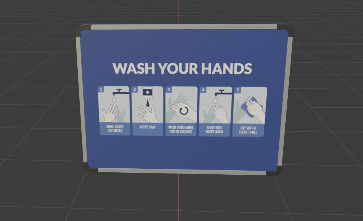 Board - Wash Hand Free low-poly 3D model