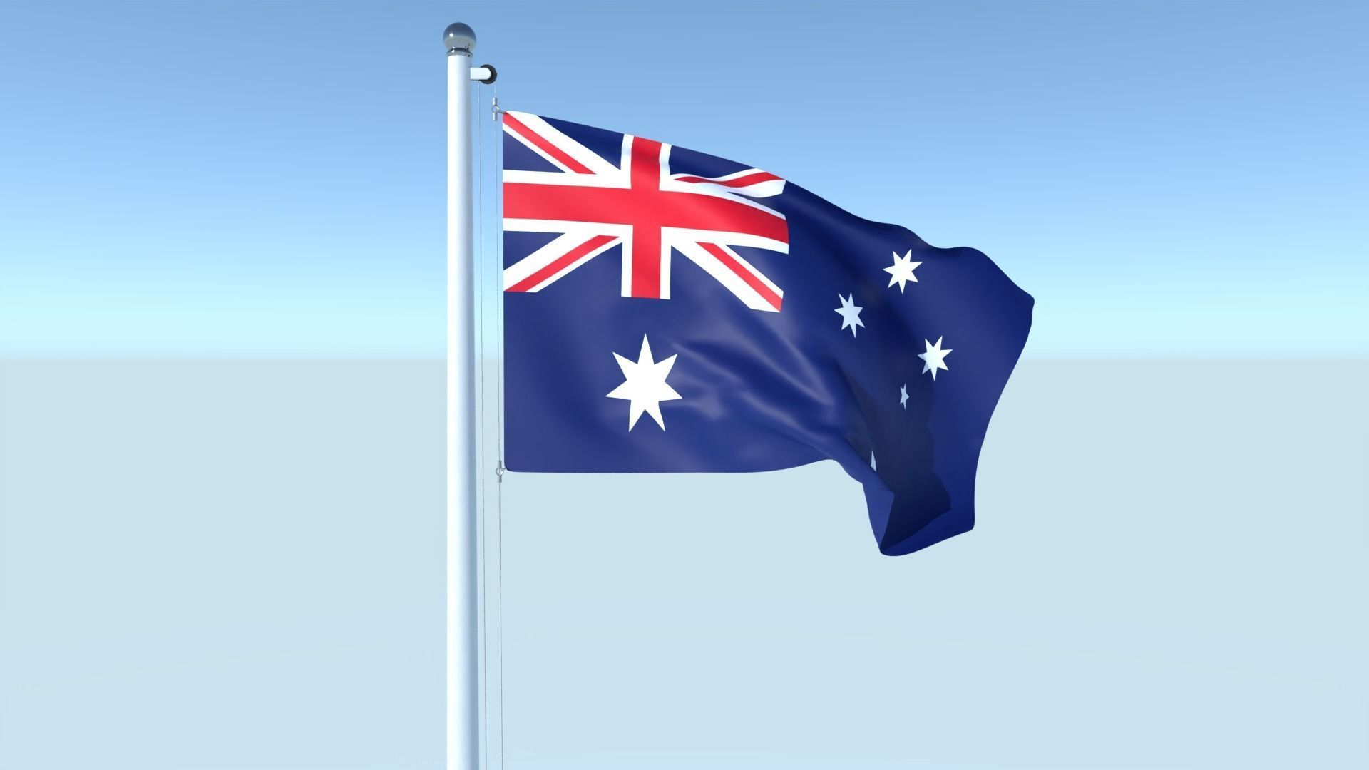 Animated Flag of Australia Low-poly 3D model_2