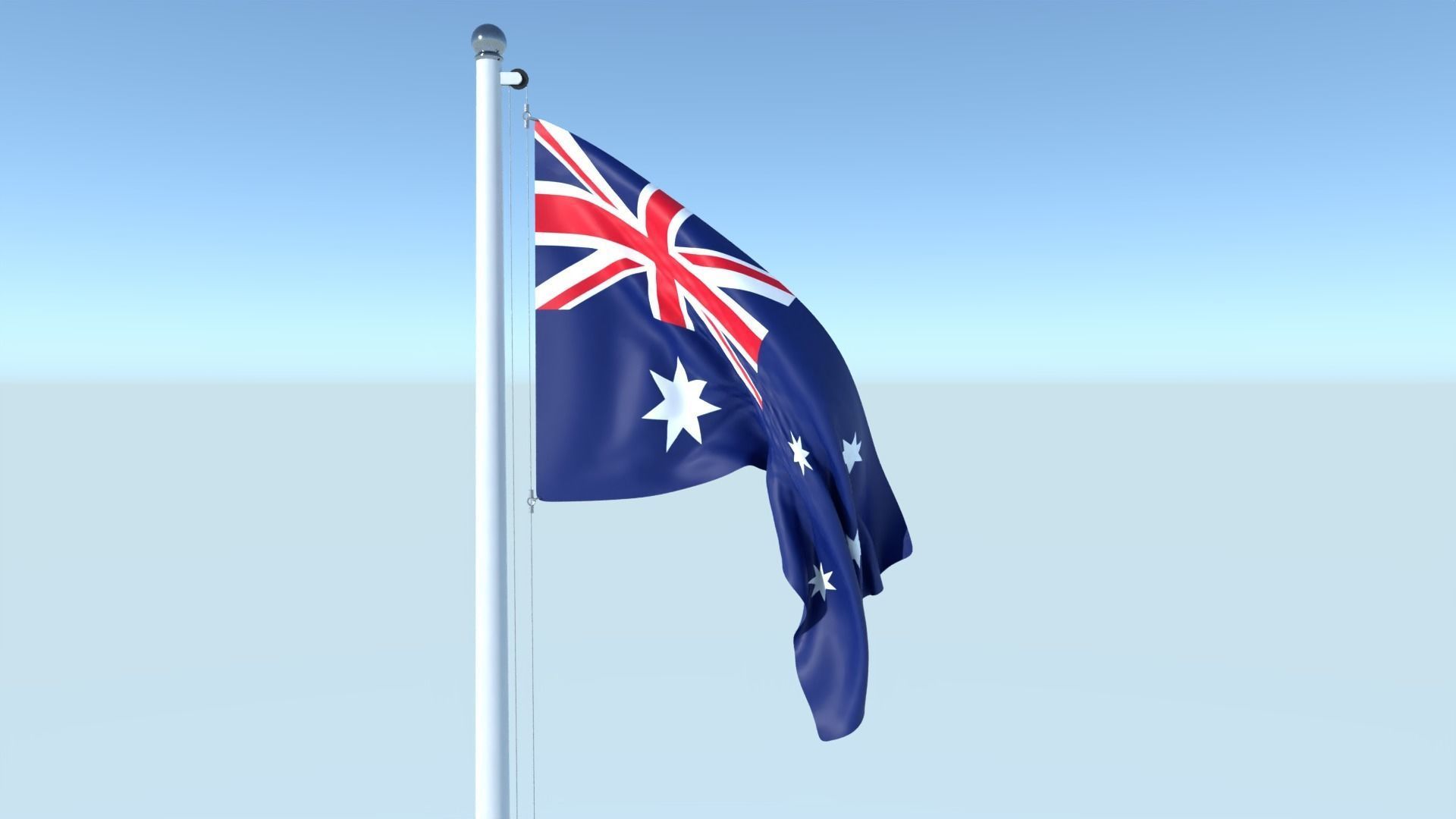 Animated Flag of Australia Low-poly 3D model_1