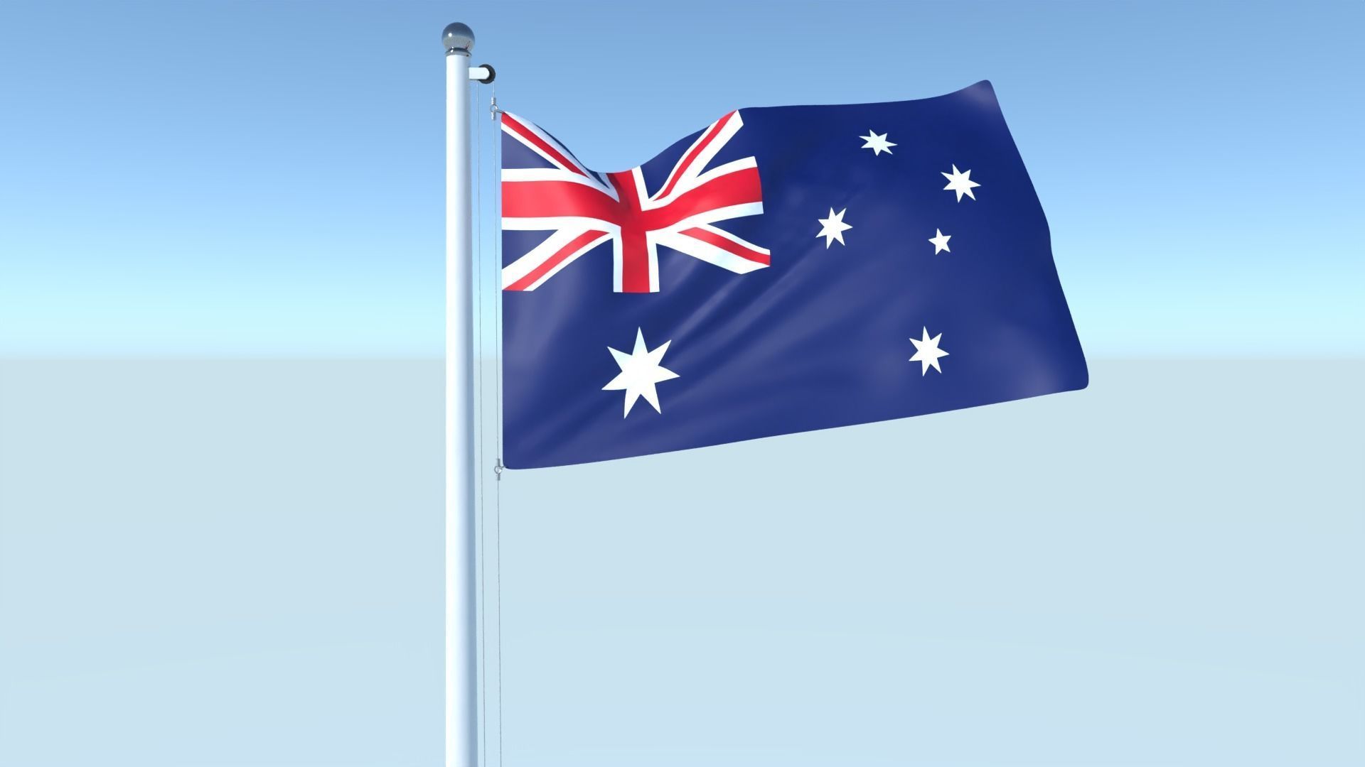 Animated Flag of Australia Low-poly 3D model_3