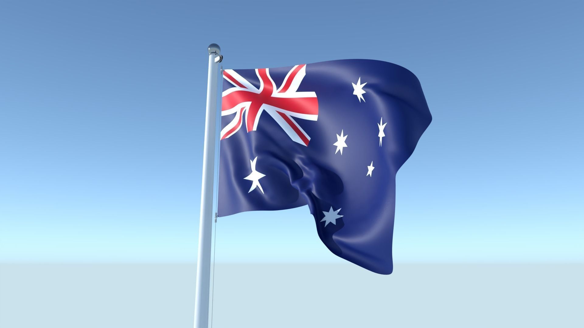 Animated Flag of Australia Low-poly 3D model_7