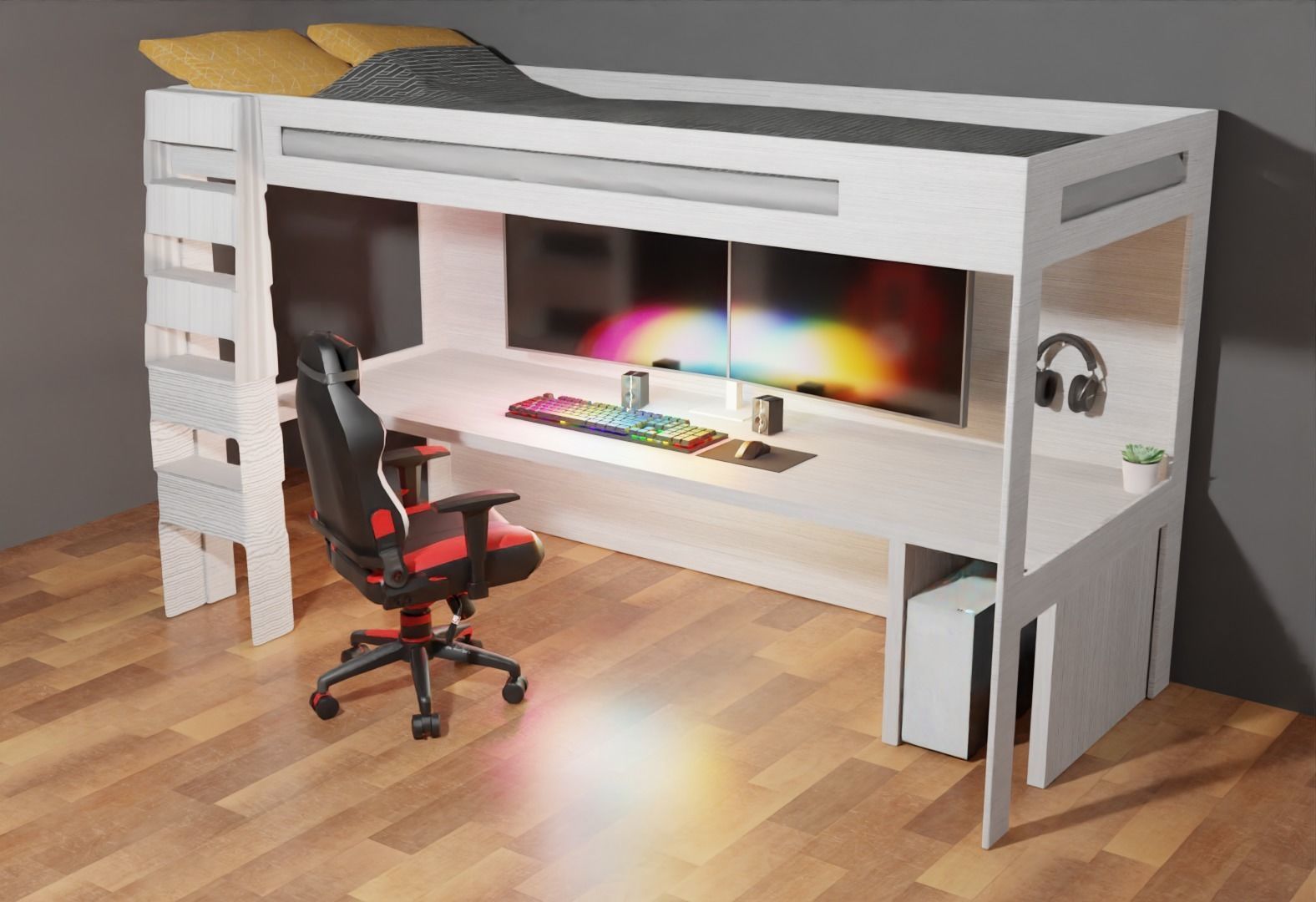 Bunk Bed Gaming Setup Free 3D model_5
