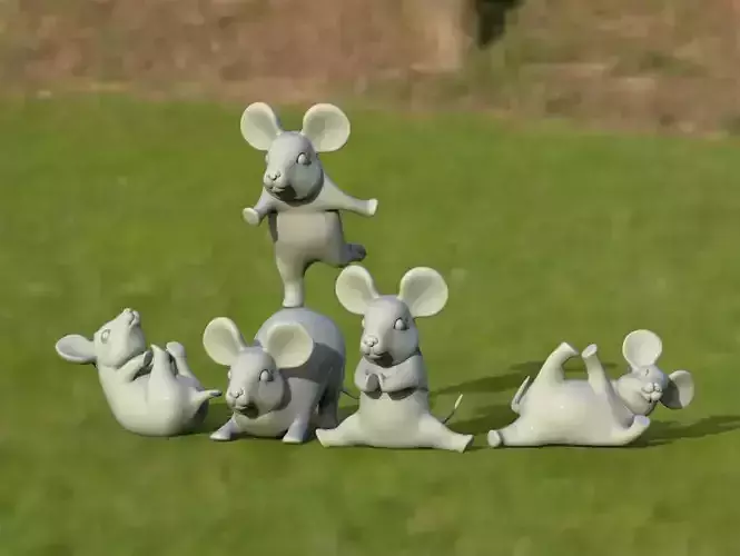 mouse group of mice on grassy field