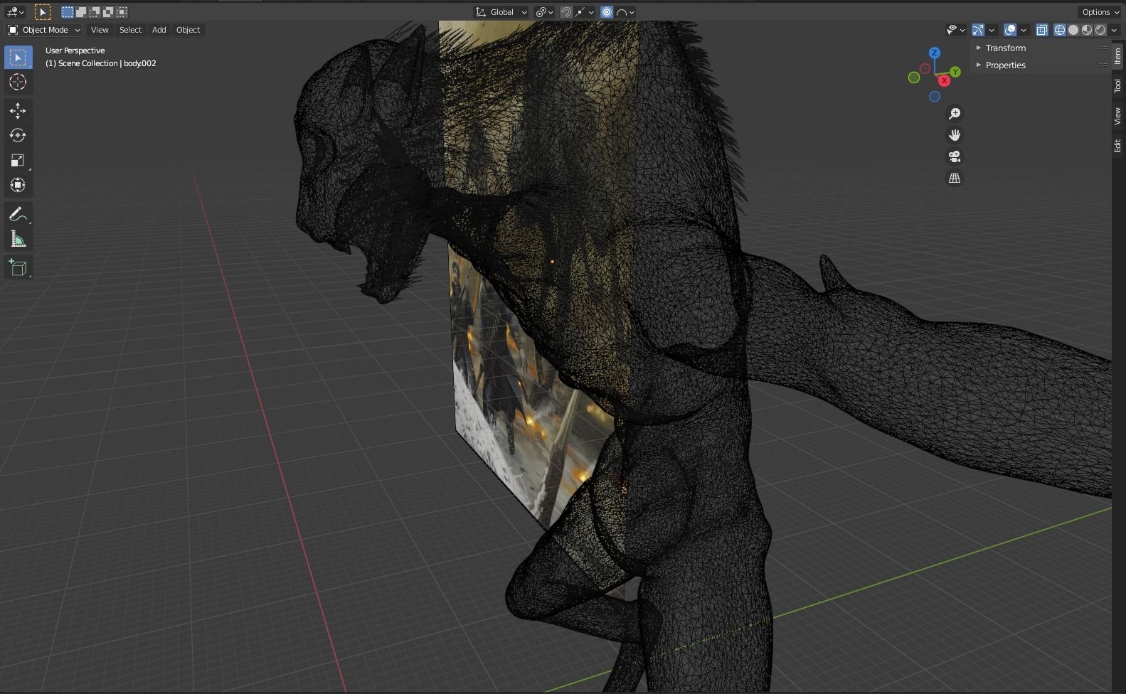 Mythical-beast-wolf creature 3D model_5