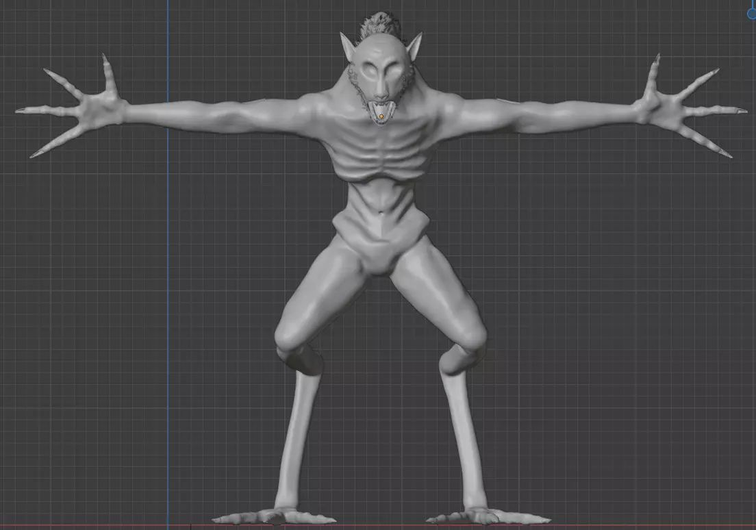 Mythical-beast-wolf creature 3D model_0