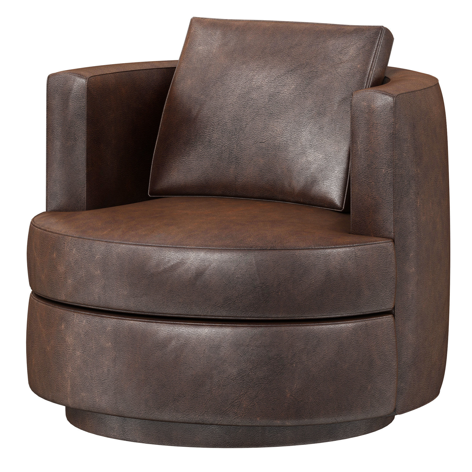 Restoration Hardware Wren Leather Swivel Chair 3D model CGTrader