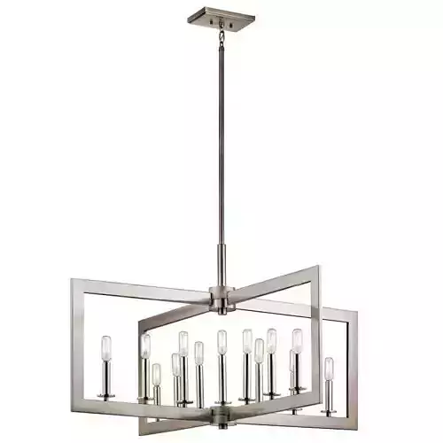 13 - Light Candle Style Geometric Chandelier