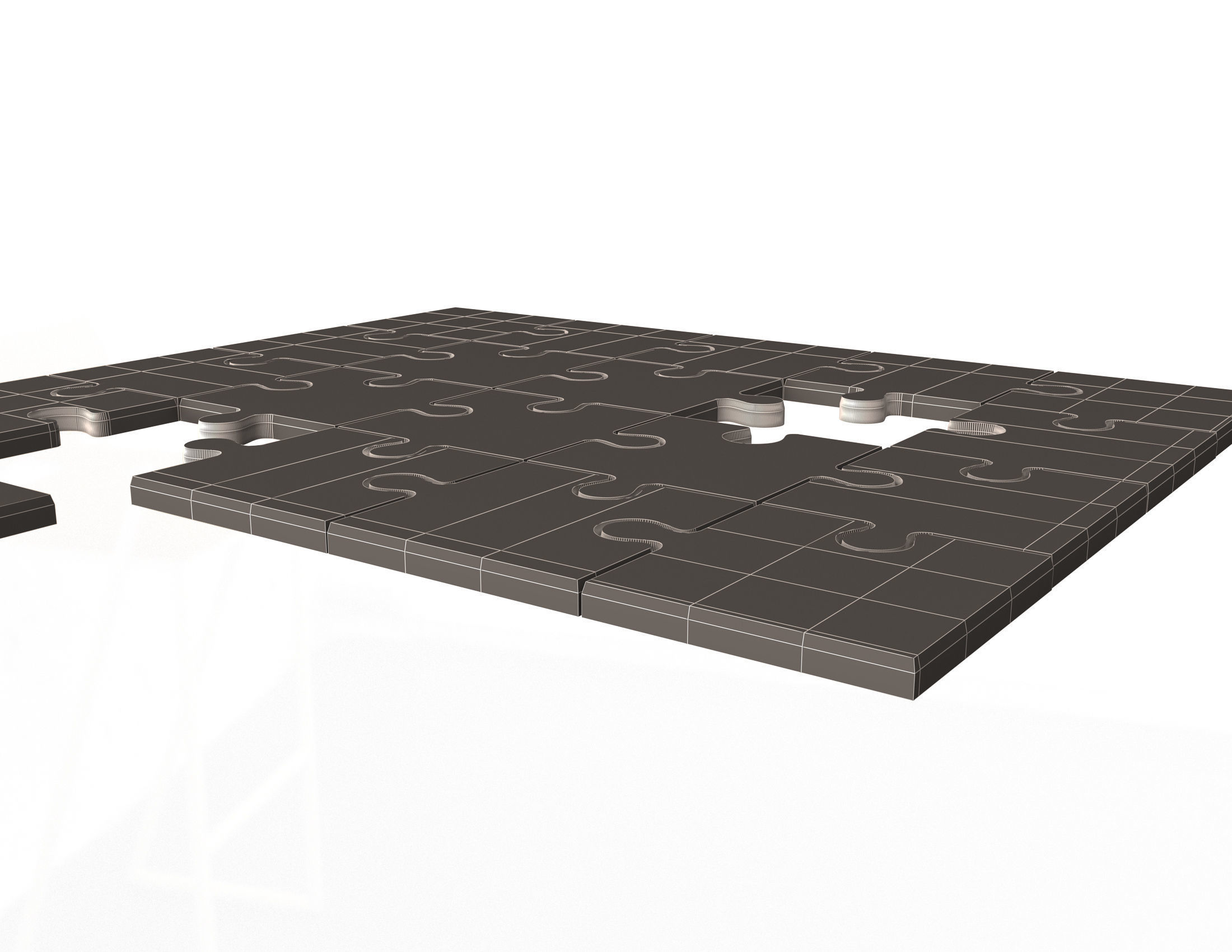 Golden Jigsaw Puzzle 03 Low-poly 3D model_7