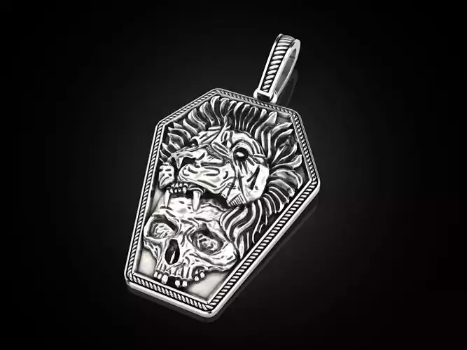 Lion skull pendant