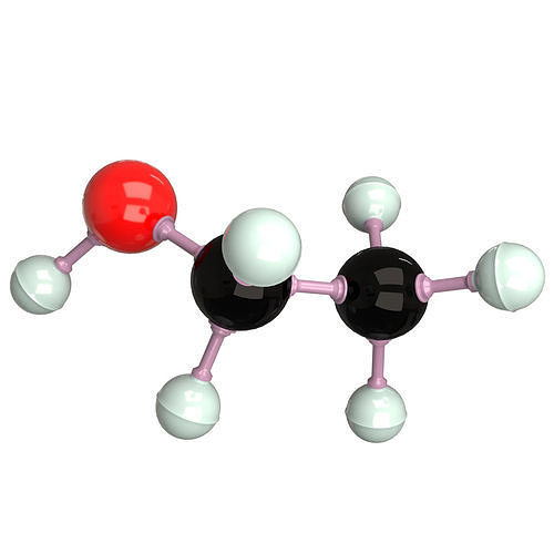 Ethanol Molecule Low-poly 3D model