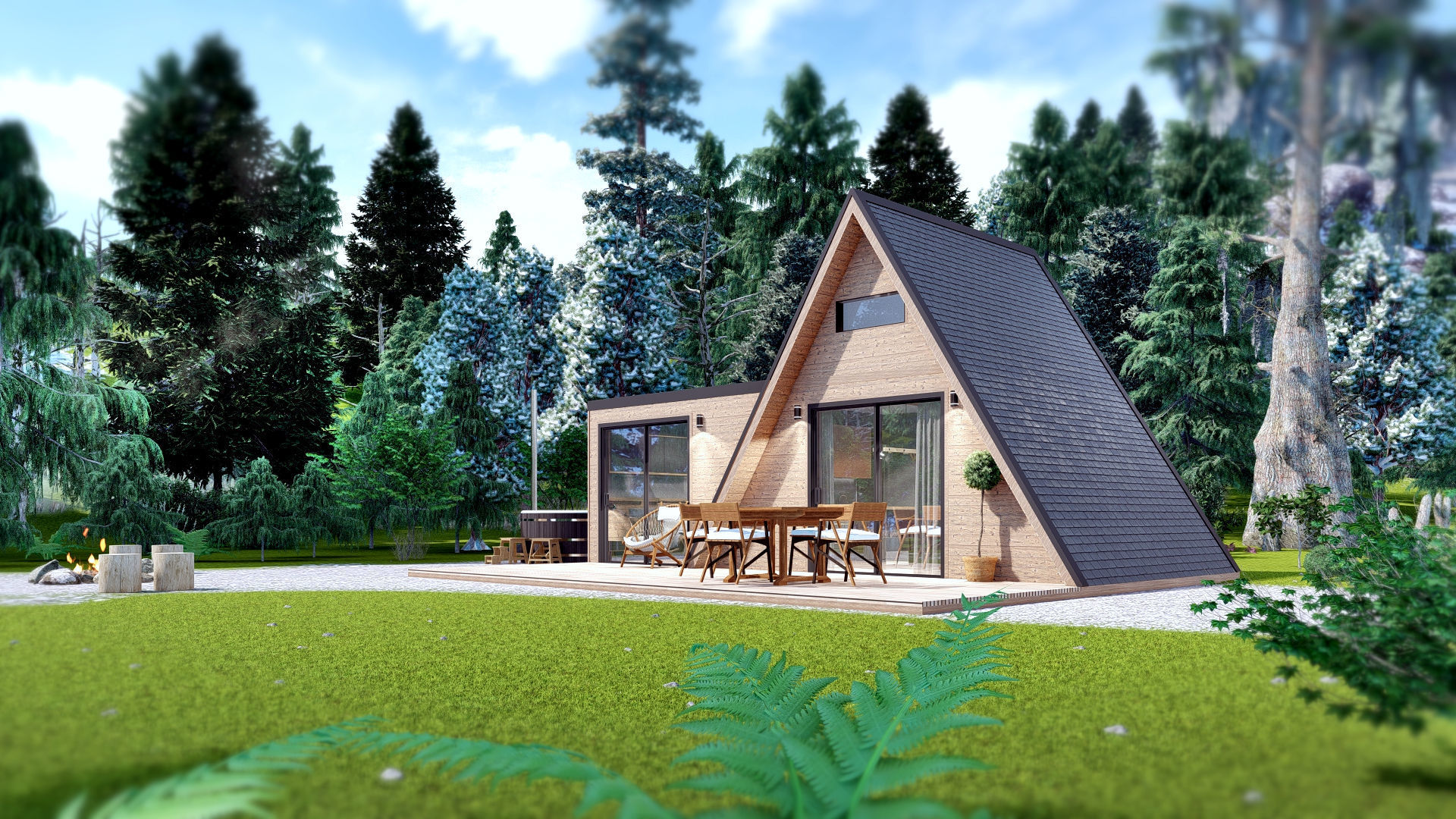 A frame house A34 34m2 3D model_13
