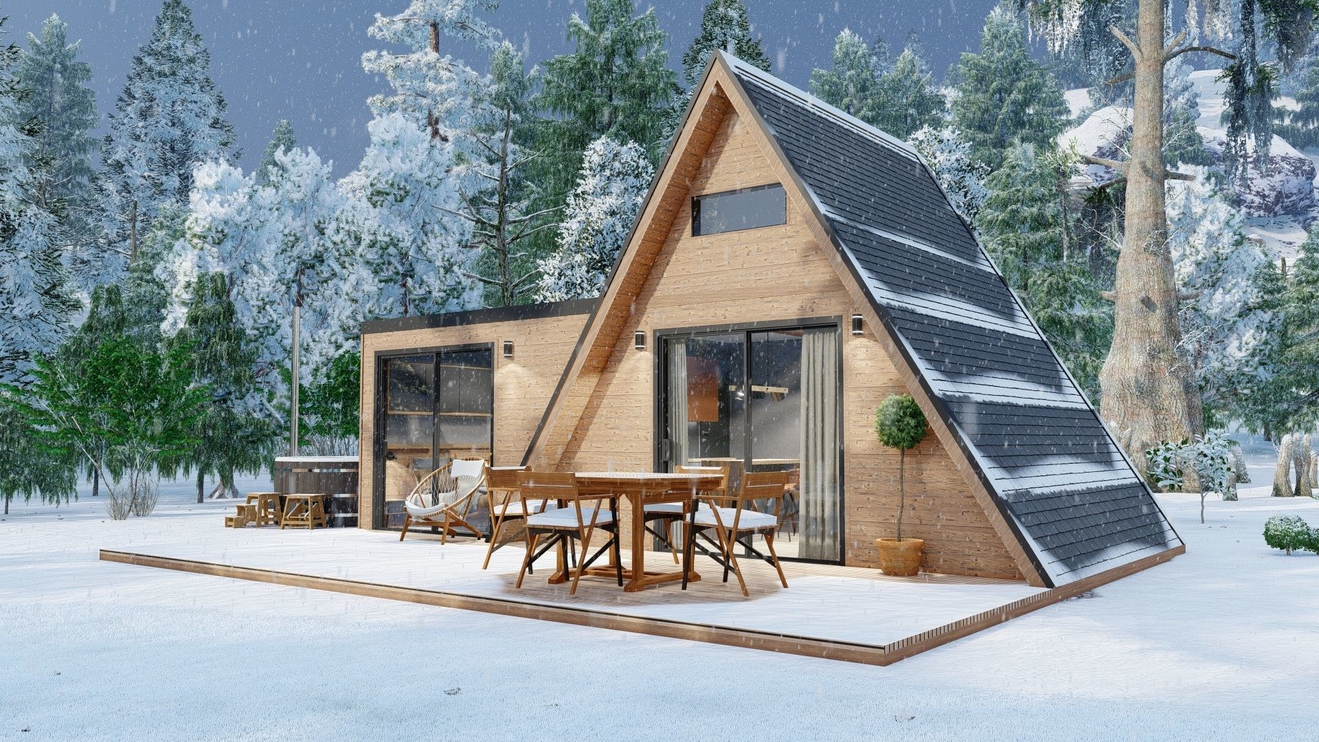 A frame house A34 34m2 3D model_20