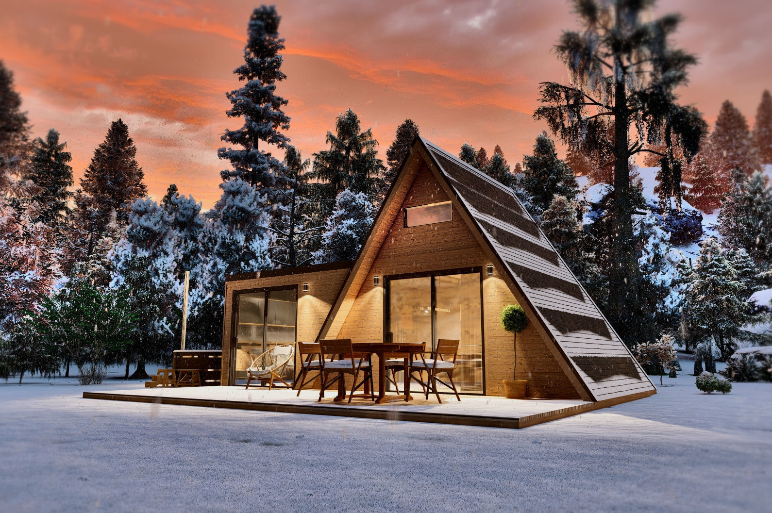 A frame house A34 34m2 3D model_11