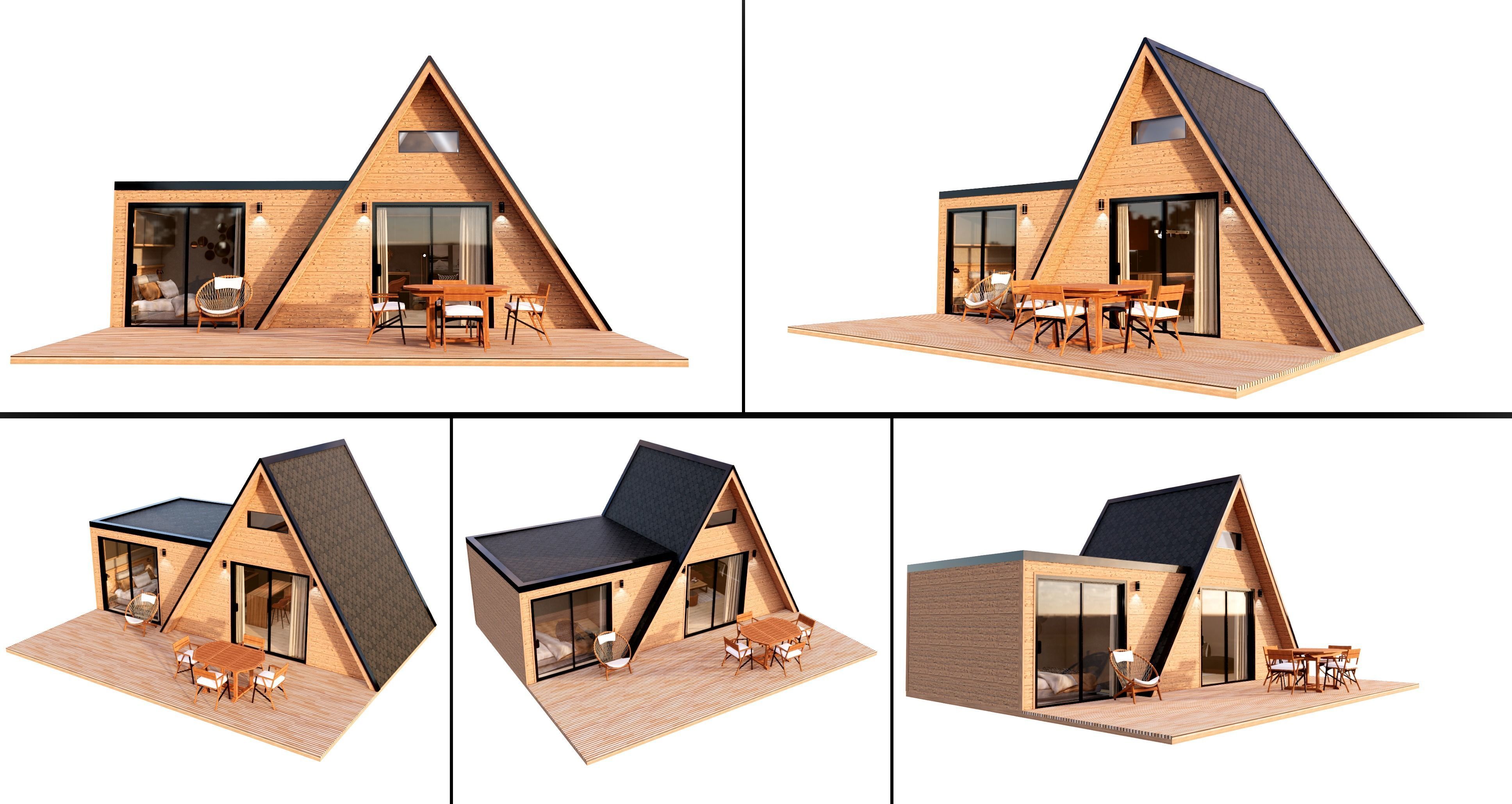 A frame house A34 34m2 3D model_5