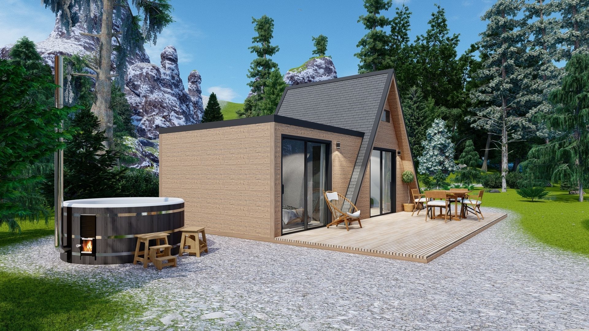 A frame house A34 34m2 3D model_9