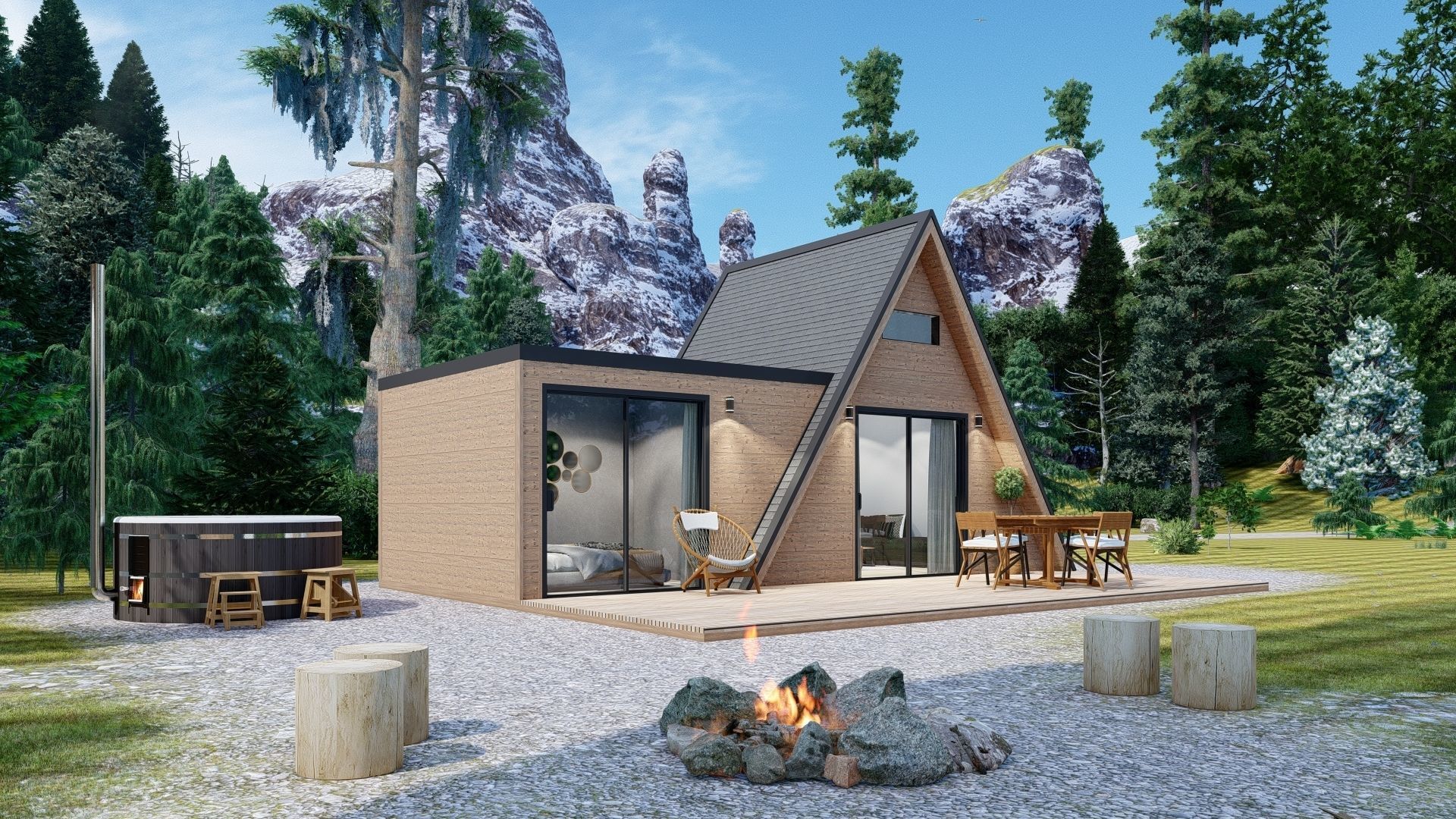 A frame house A34 34m2 3D model_17