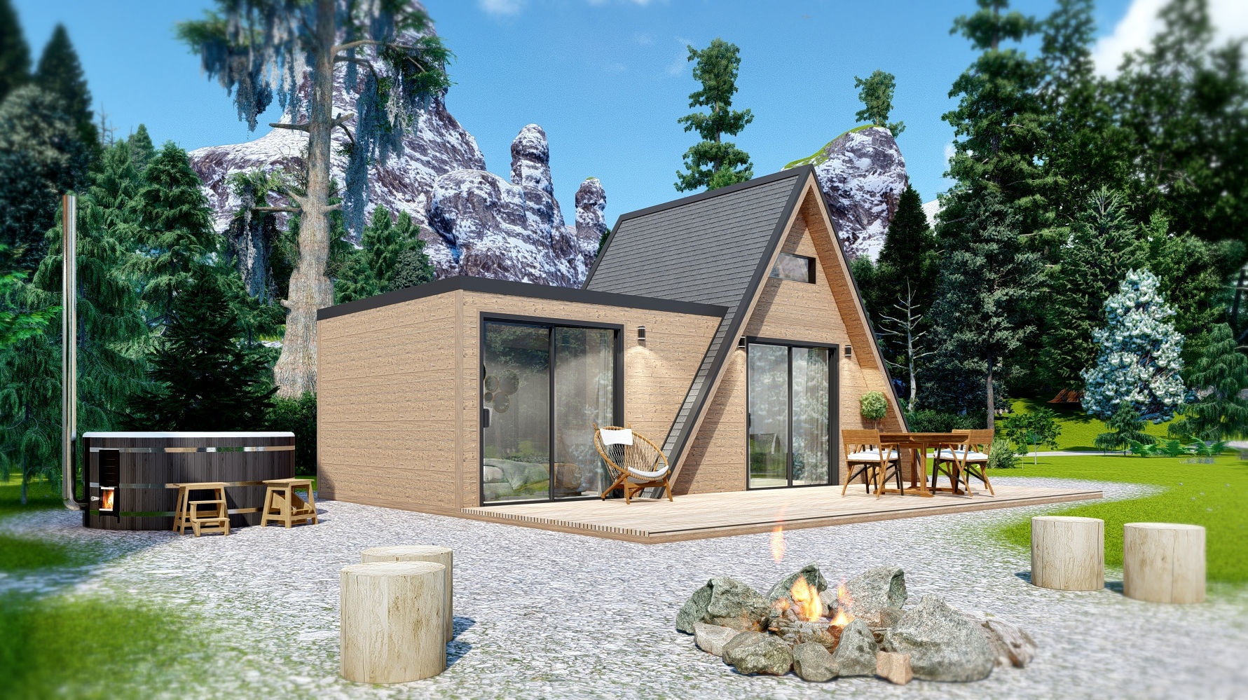 A frame house A34 34m2 3D model_15