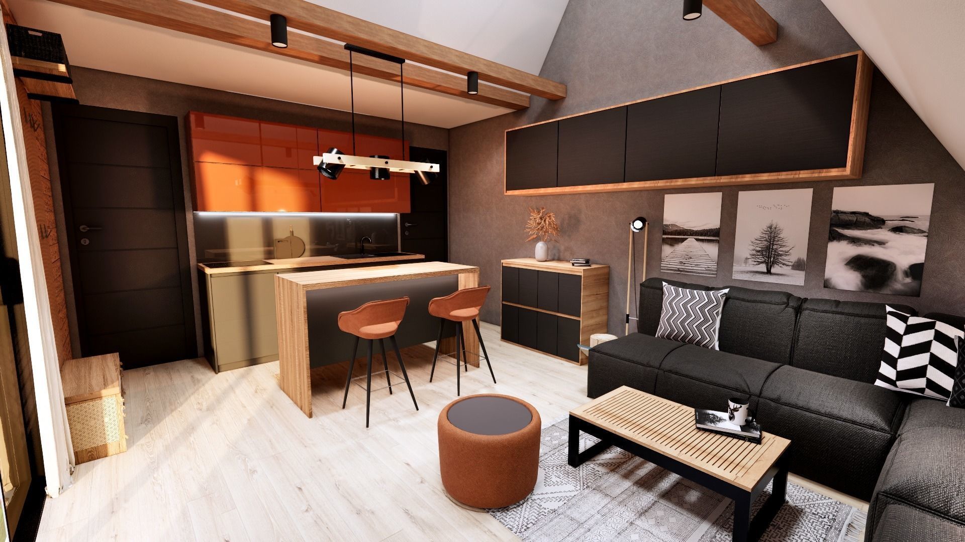 A frame house A34 34m2 3D model_8