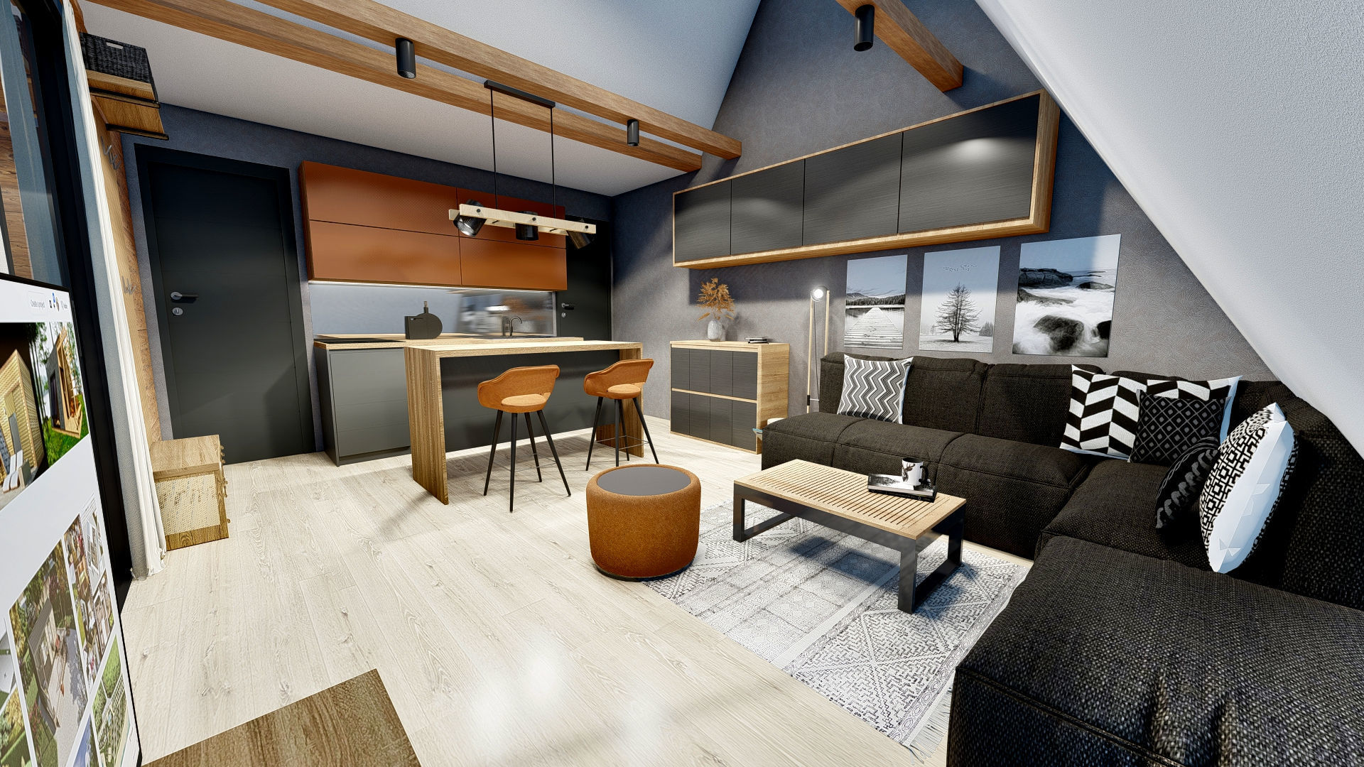 A frame house A34 34m2 3D model_4