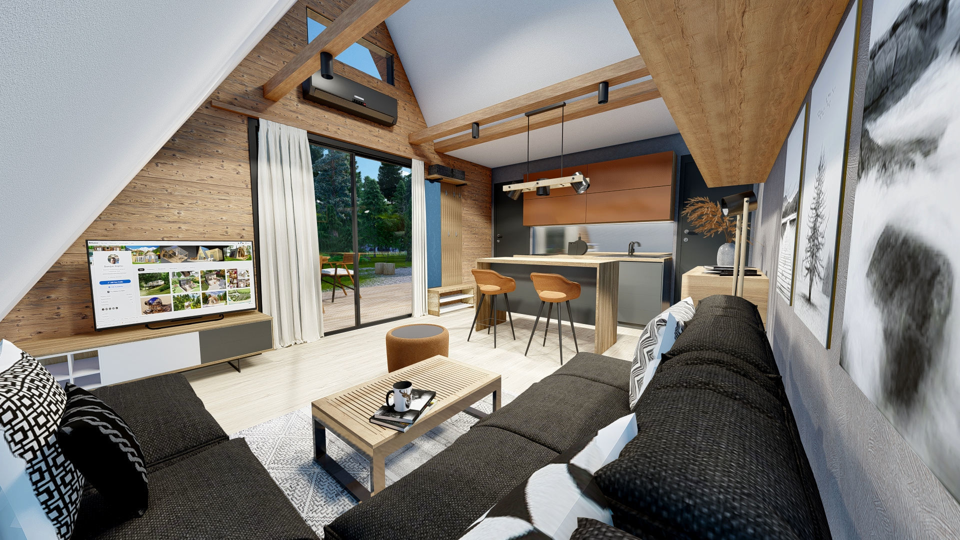 A frame house A34 34m2 3D model_6