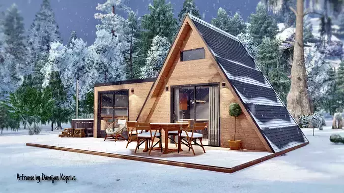 A frame house A34  34m2 3D model