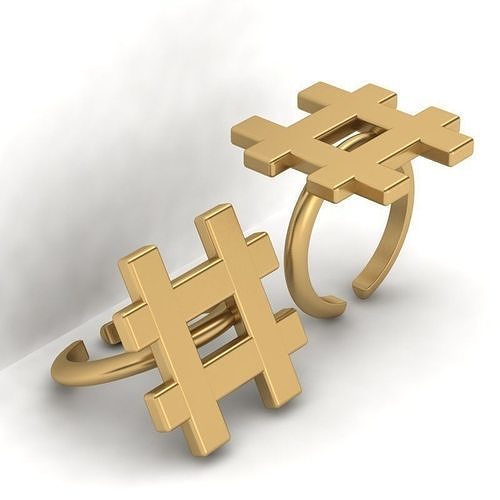 3d-model hashtag ring 3D print model