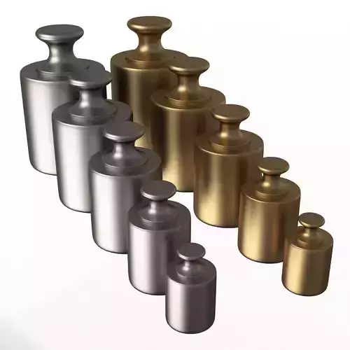 Antique Scale Weights Set Low-poly 3D model